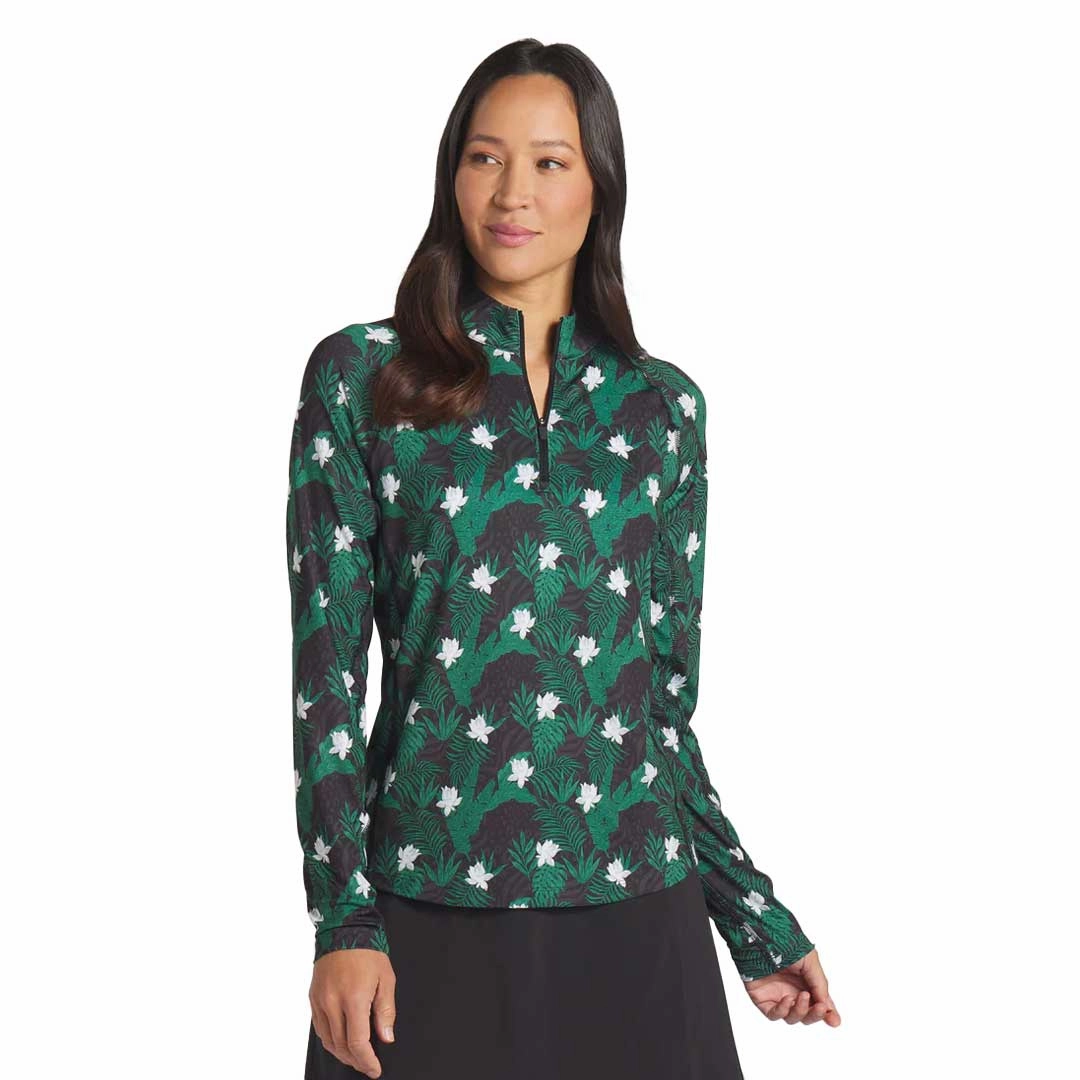 Puma - Women's You-V Tropic Golf Quarter Zip Sweater (623933 02) Softshell Construction