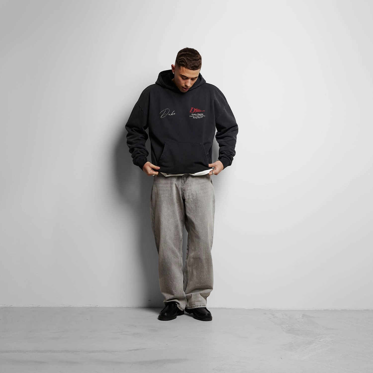 DR1 Helmet Washed Black Hoodie Pig like