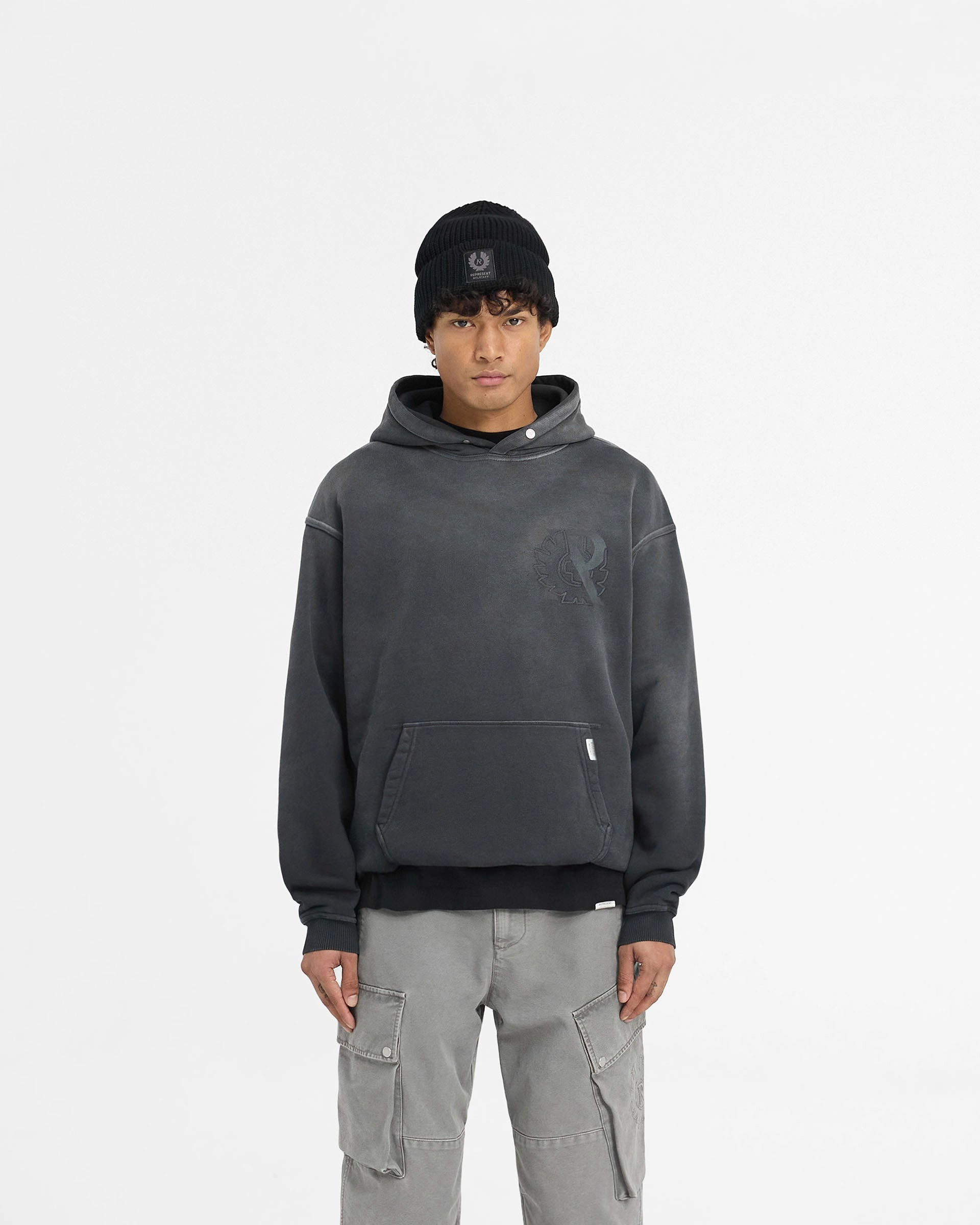 Versatile Layers Stretch Knit Technology Represent X Belstaff Outline Phoenix Hoodie - Shadow