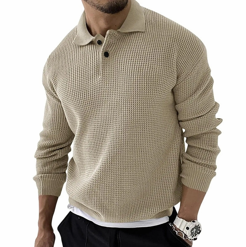West Louis? Knitted Lapel Casual Business Men Sweater Seasonal Warmth Autumn Layer
