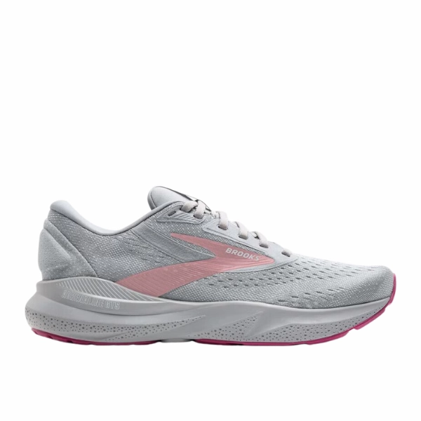 Seamless Toe Box Design Track and field Brooks Women's Adrenaline GTS 24 Wide Grey/White