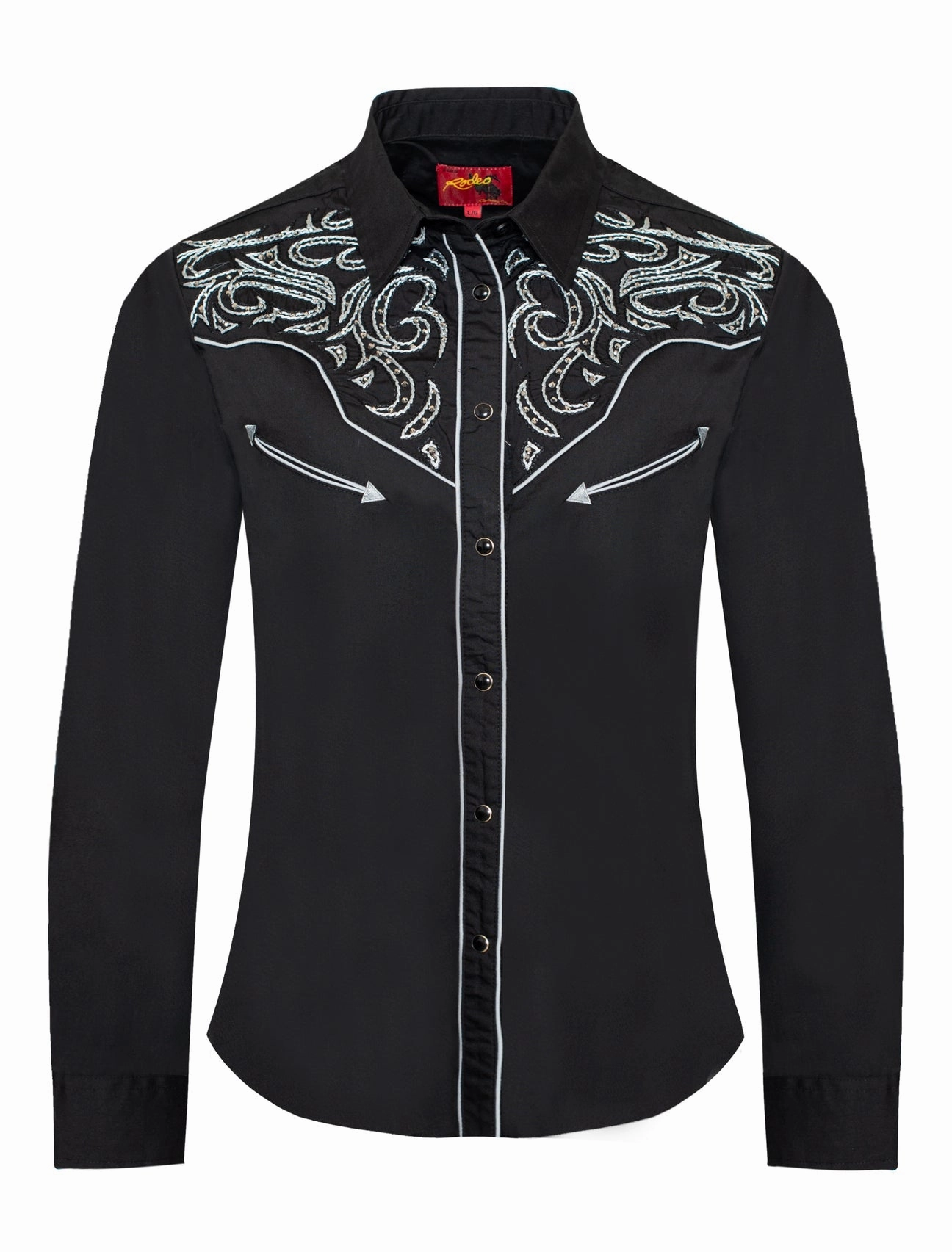 Comfortable Look Temperature control Ladies Fancy Western Blouse w/ Embroidery & Crystal Accents