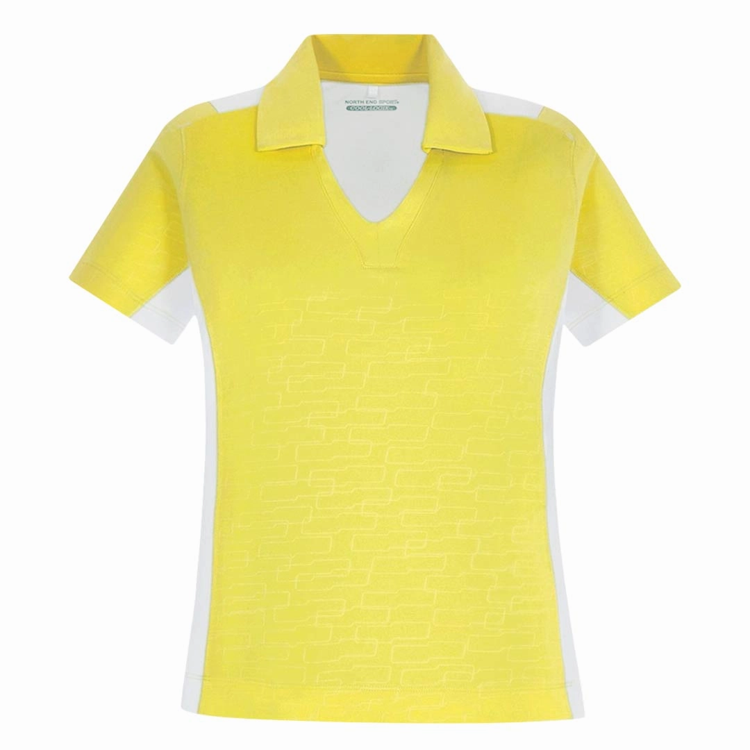 North End - Women's Embossed Print Polo (78691 473) Rugged Style Flexible Shoulder Gussets