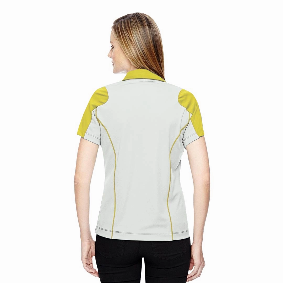 North End - Women's Embossed Print Polo (78691 473) High Collar Options Eco Certified Textiles