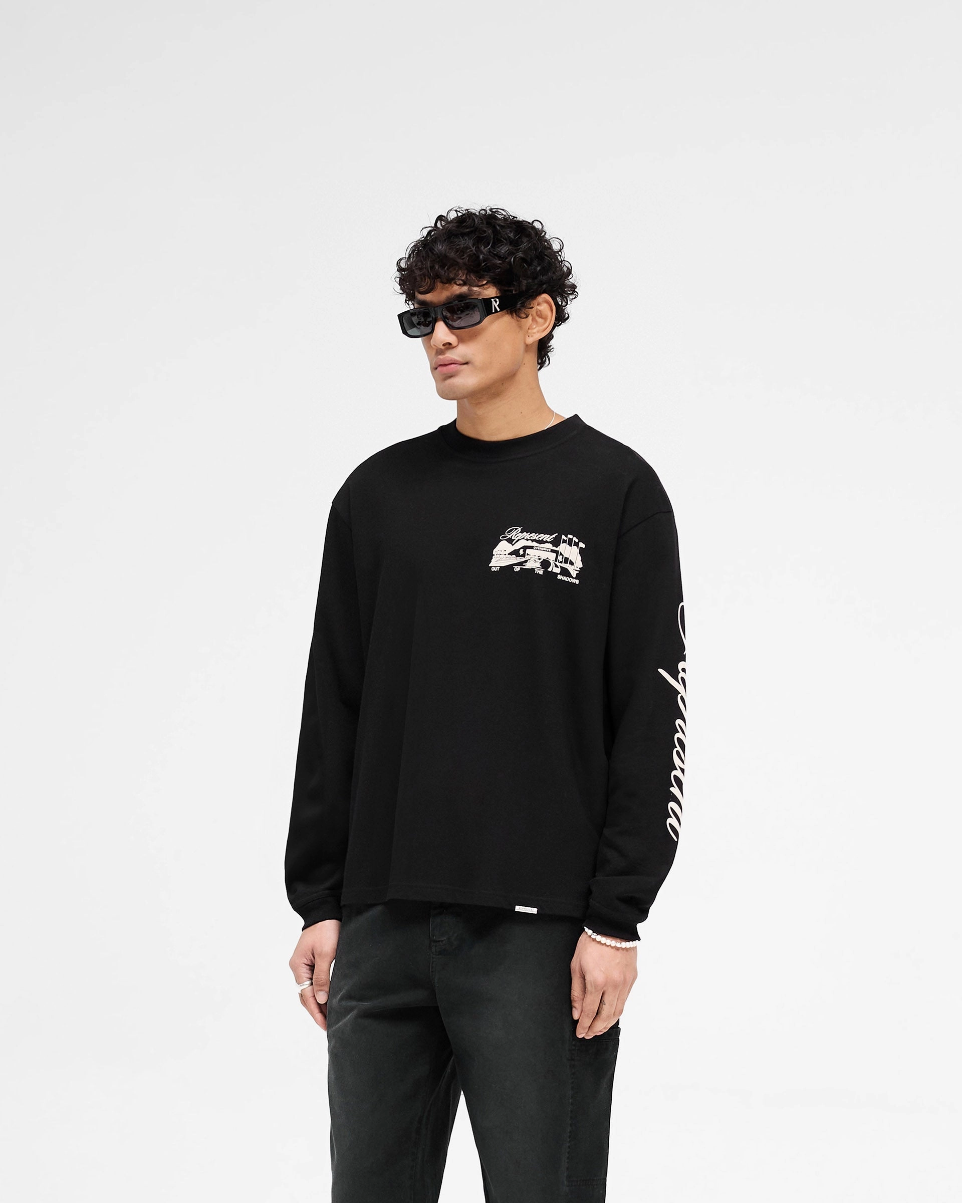 Chilly Style Raceway Long Sleeve T-Shirt - Jet Black