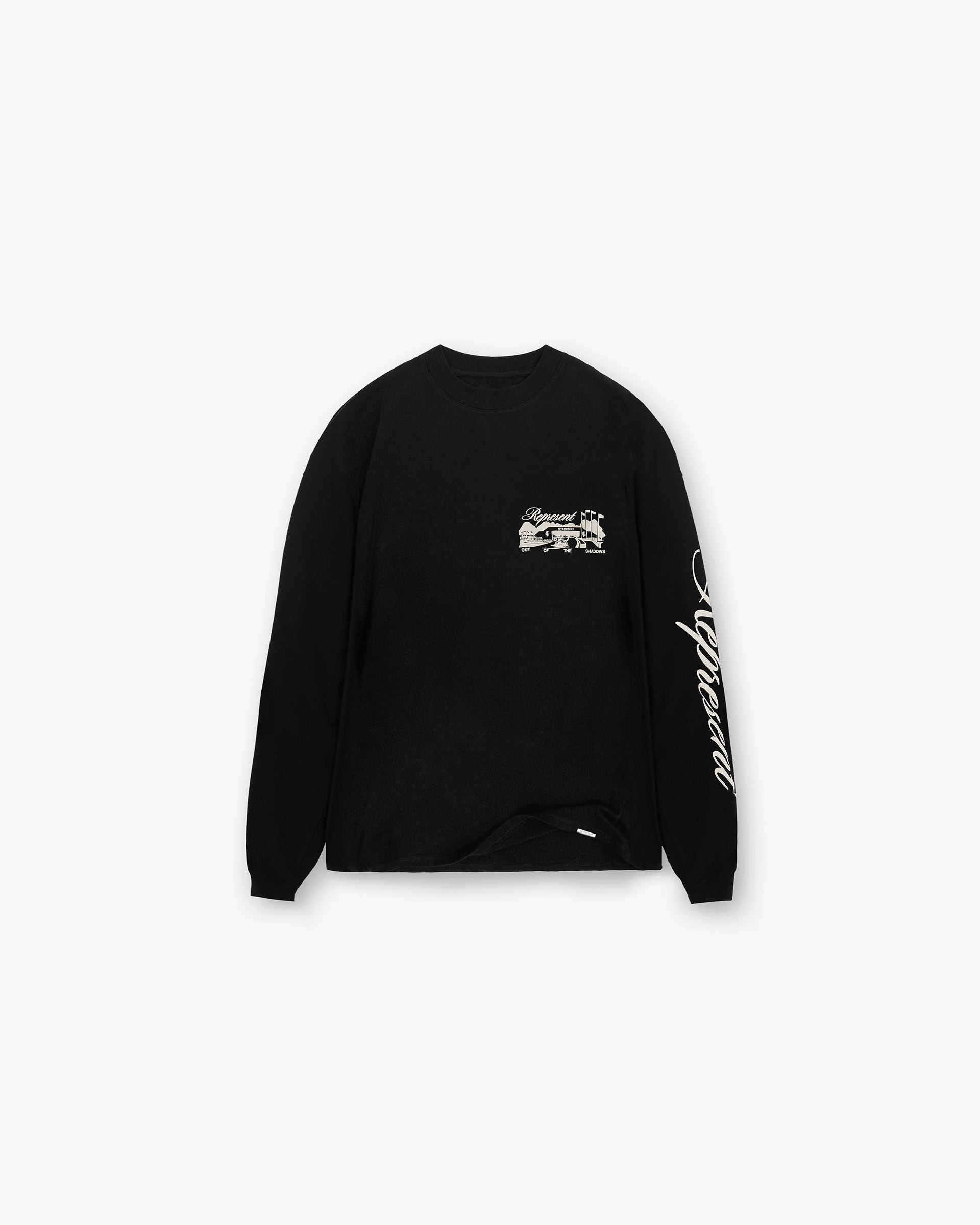 Raceway Long Sleeve T-Shirt - Jet Black Cozy Apparel Comfy Pieces