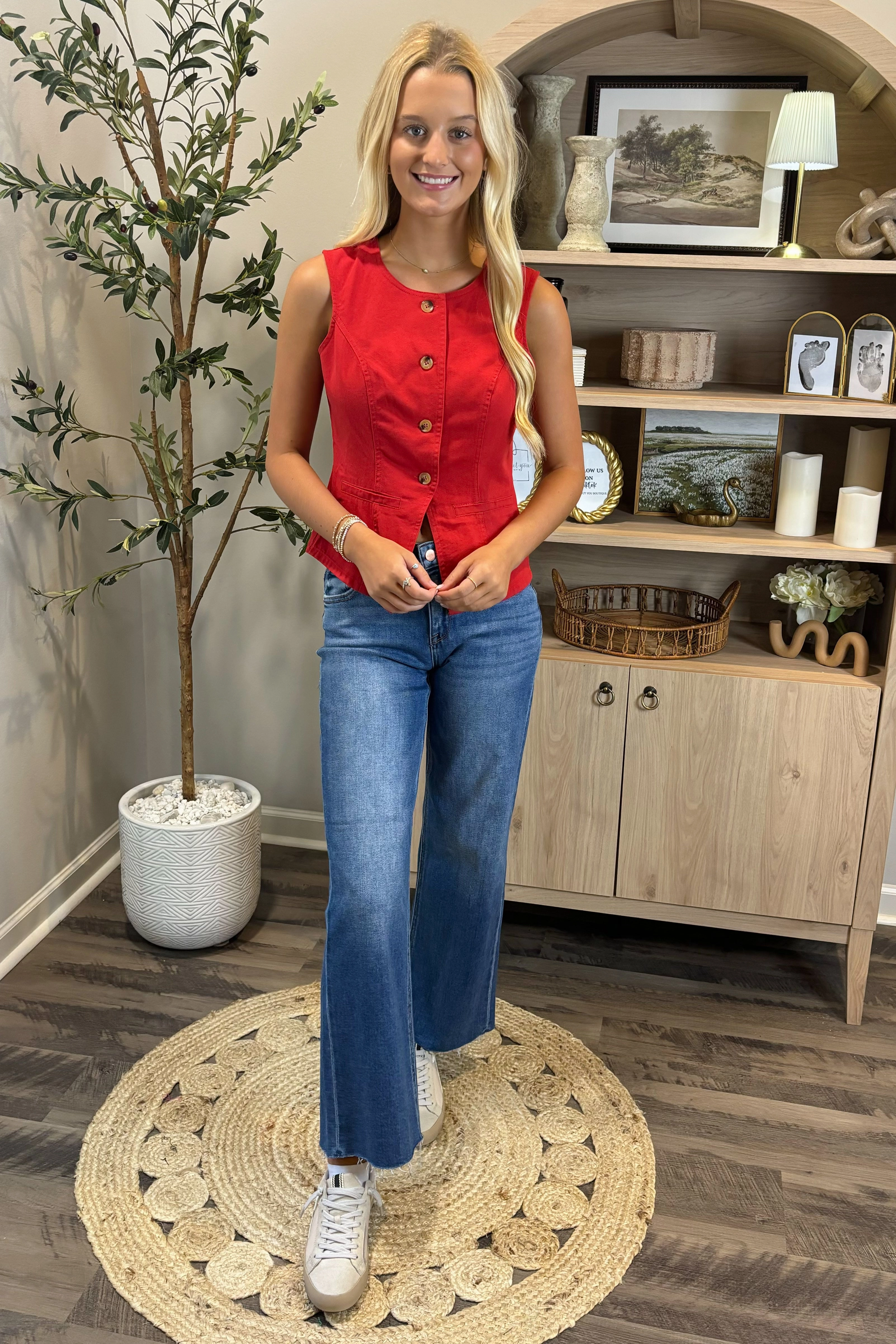 Ragin' Temptation Button-Up Vest EcoFriendly Manufacturing RelaxedFit