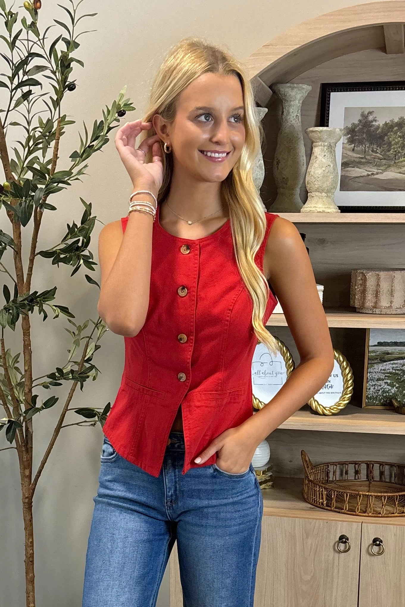 Long Sleeve Tee NonPill Surface Treatment Ragin' Temptation Button-Up Vest