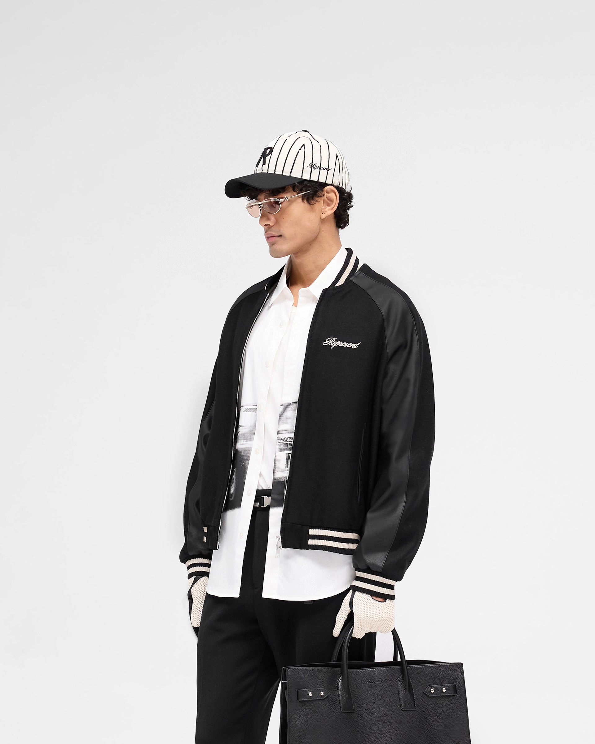 Raglan Varsity Jacket - Black Noise Reduced Fastener System