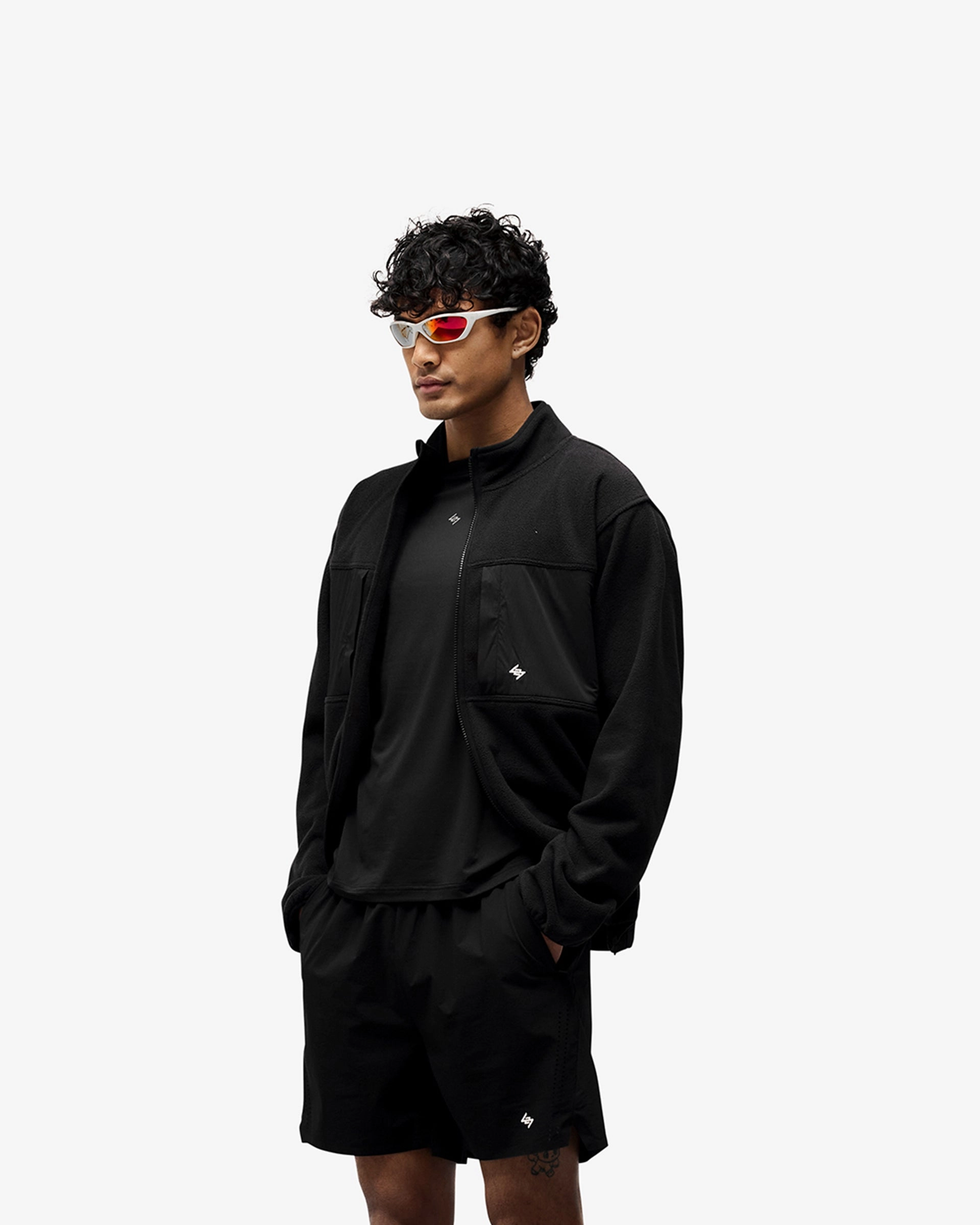 247 Polar Panelled Fleece - Black Bonded Zippers Magnetic Closures