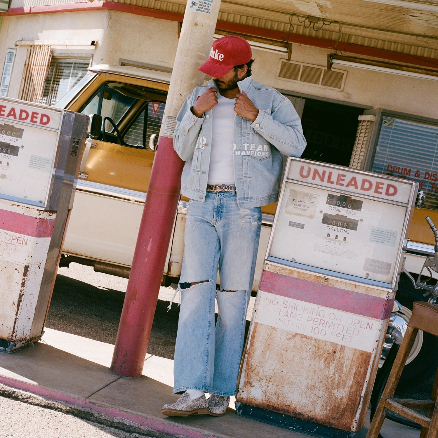 DetachableLining Wind Blocking Fabric Duke Ranch Wreath Denim Jacket