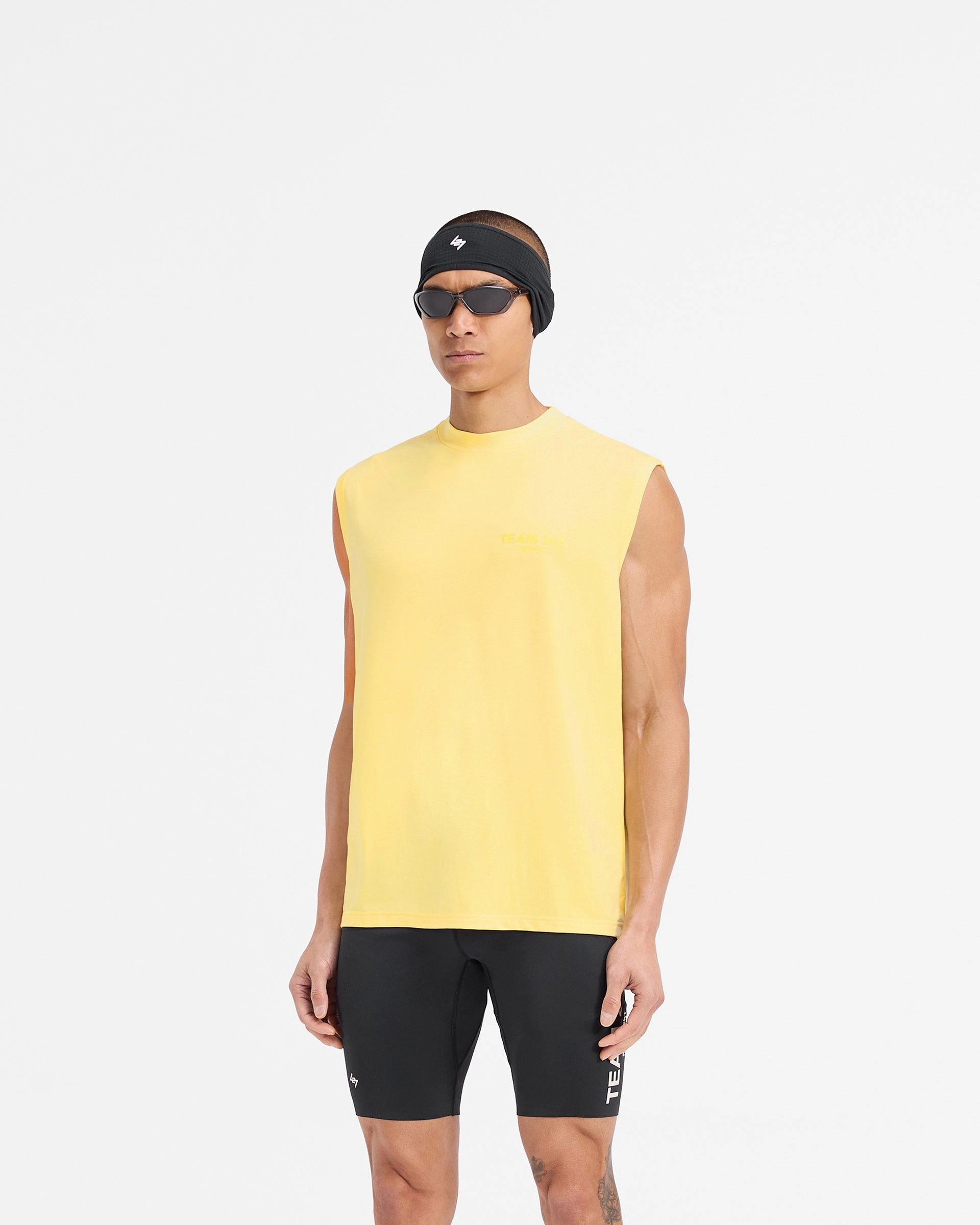 Casual and cool Flexible Weave Team 247 Oversized Tank - Lemon