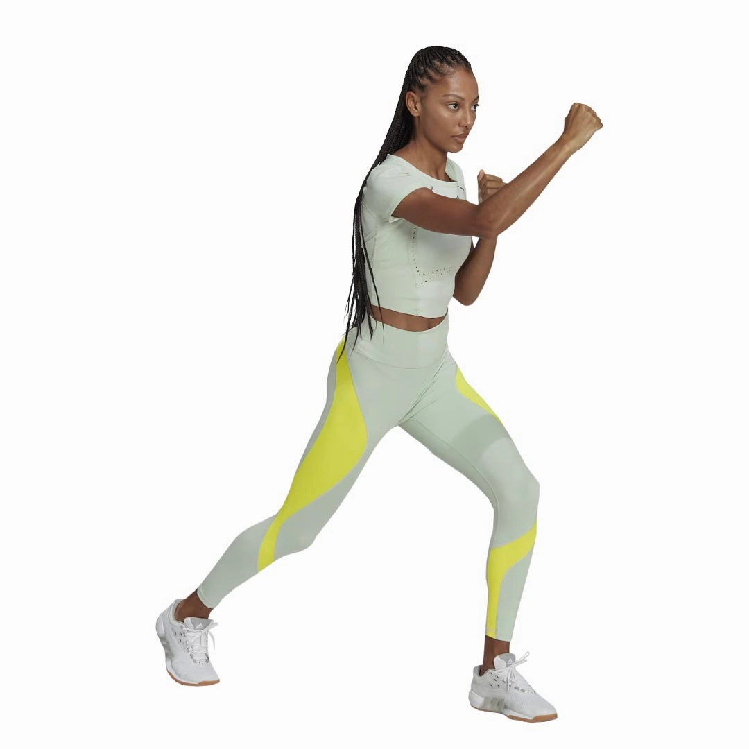 Matte Finish Flexible Elbow Patches adidas - Women's HIIT 45s Crop T-Shirt (HM8097)