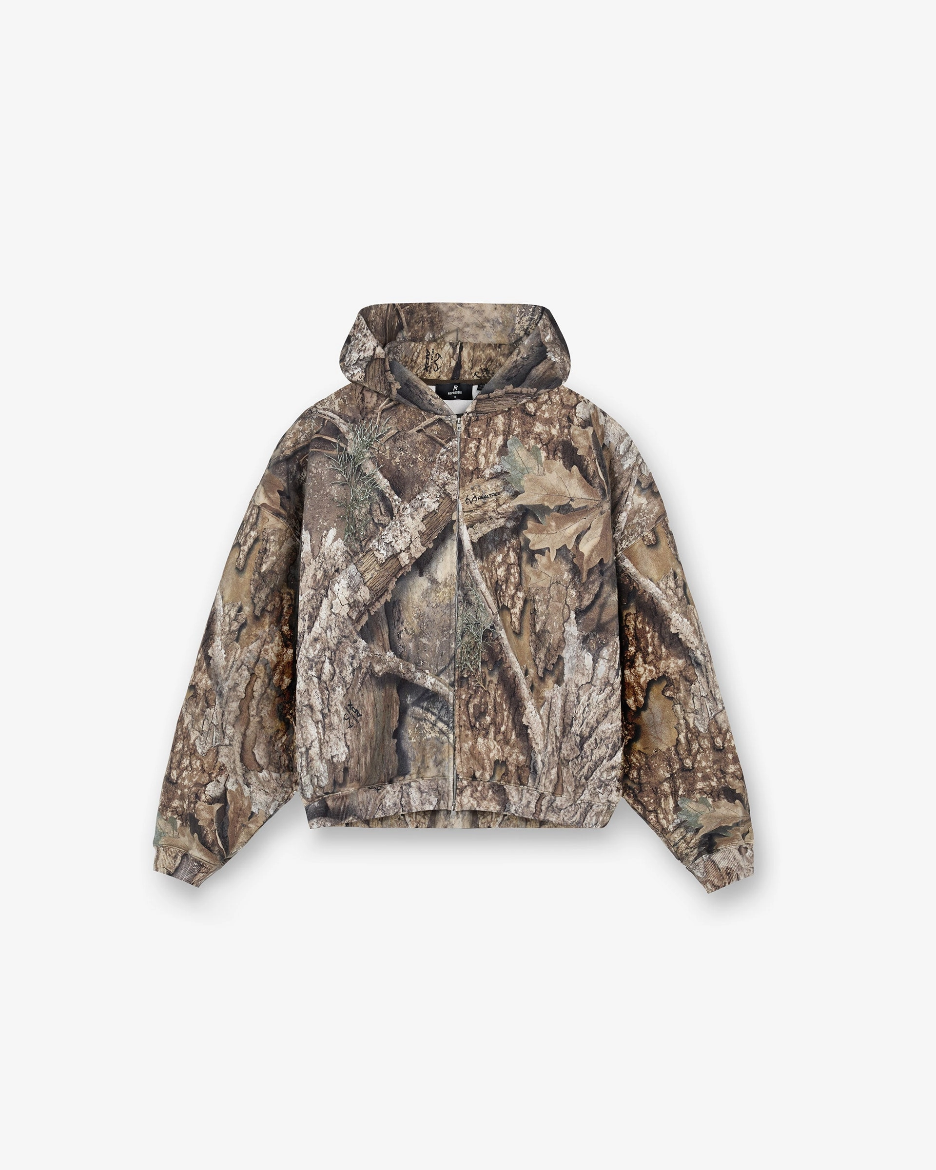 camping outfit Lightweight Material Realtree? Zip Up Camo Boxy Hoodie - Camo