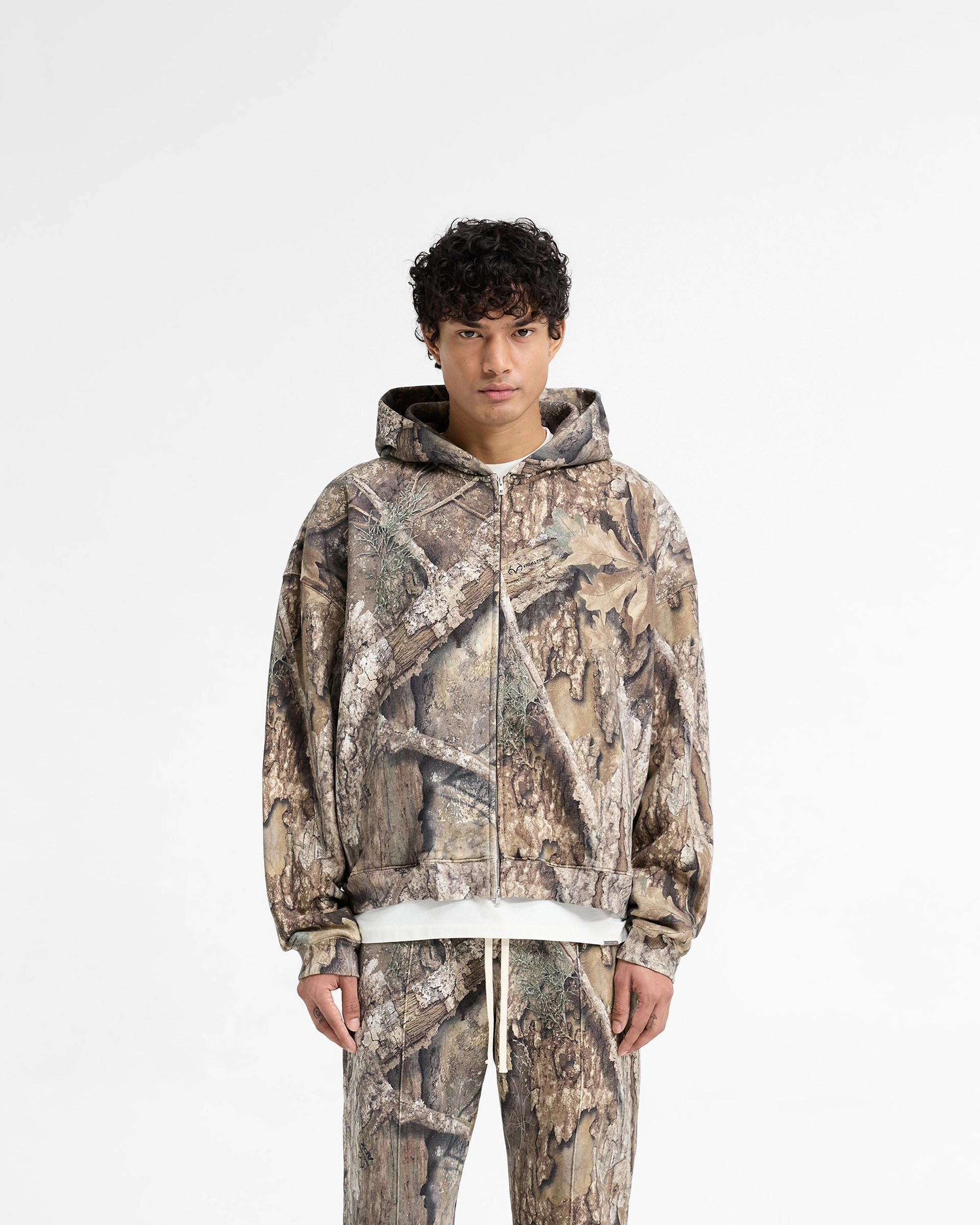 Realtree? Zip Up Camo Boxy Hoodie - Camo City Edge Pre Shrunk Cotton