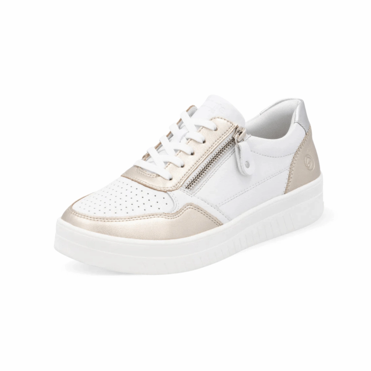 Rieker Women's Kendra D0J05-81 Pale Gold/White/Silver Light   Reflective