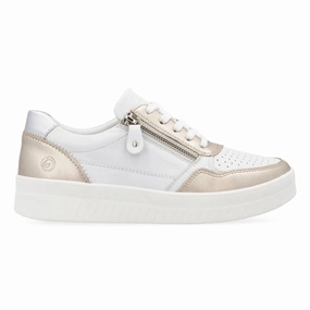 Rieker Women's Kendra D0J05-81 Pale Gold/White/Silver Flexible Build