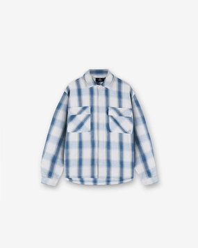 Season Flannel Shirt - Mid Blue Comfort Stretch Party Ready