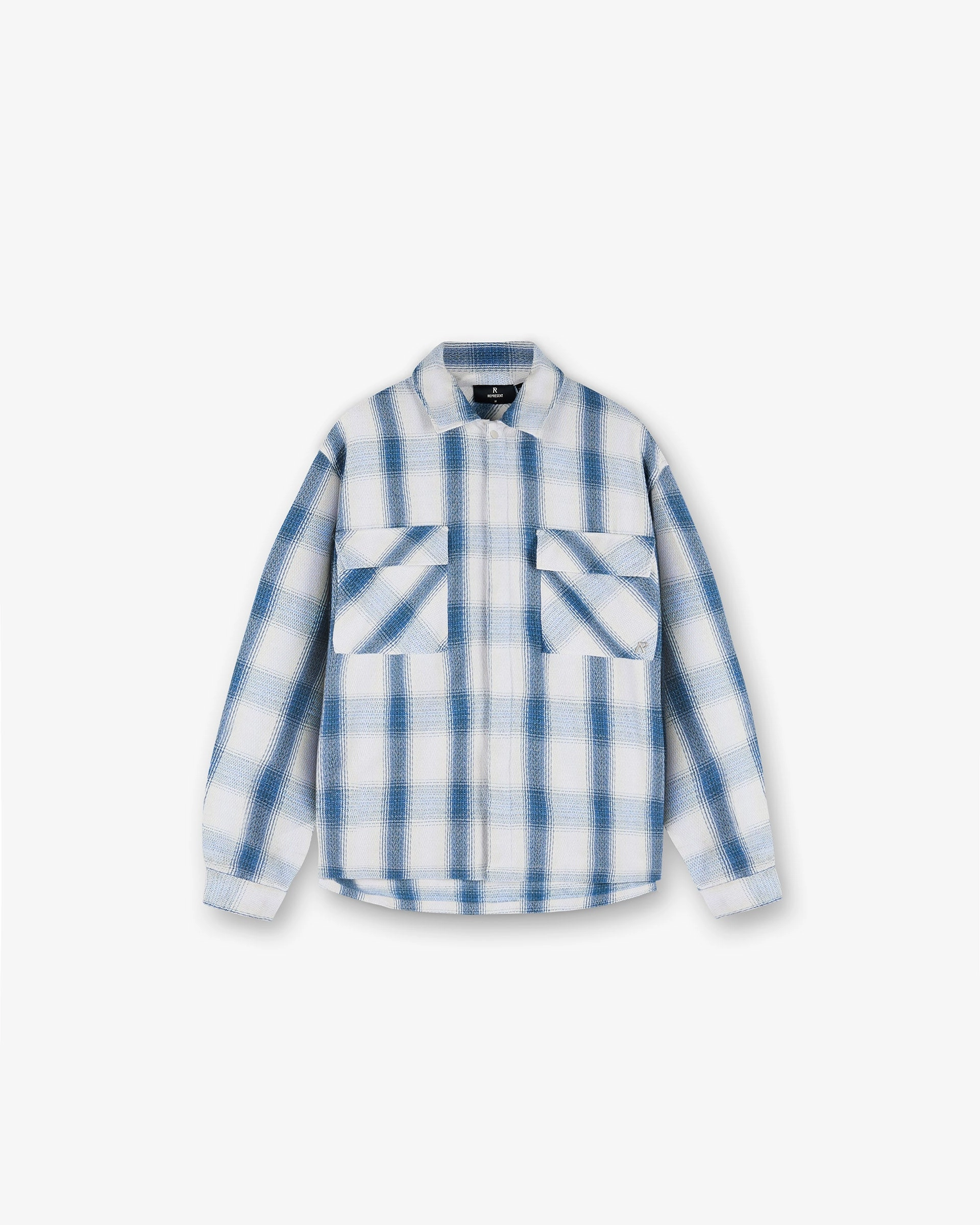 Season Flannel Shirt - Mid Blue Comfort Stretch Party Ready