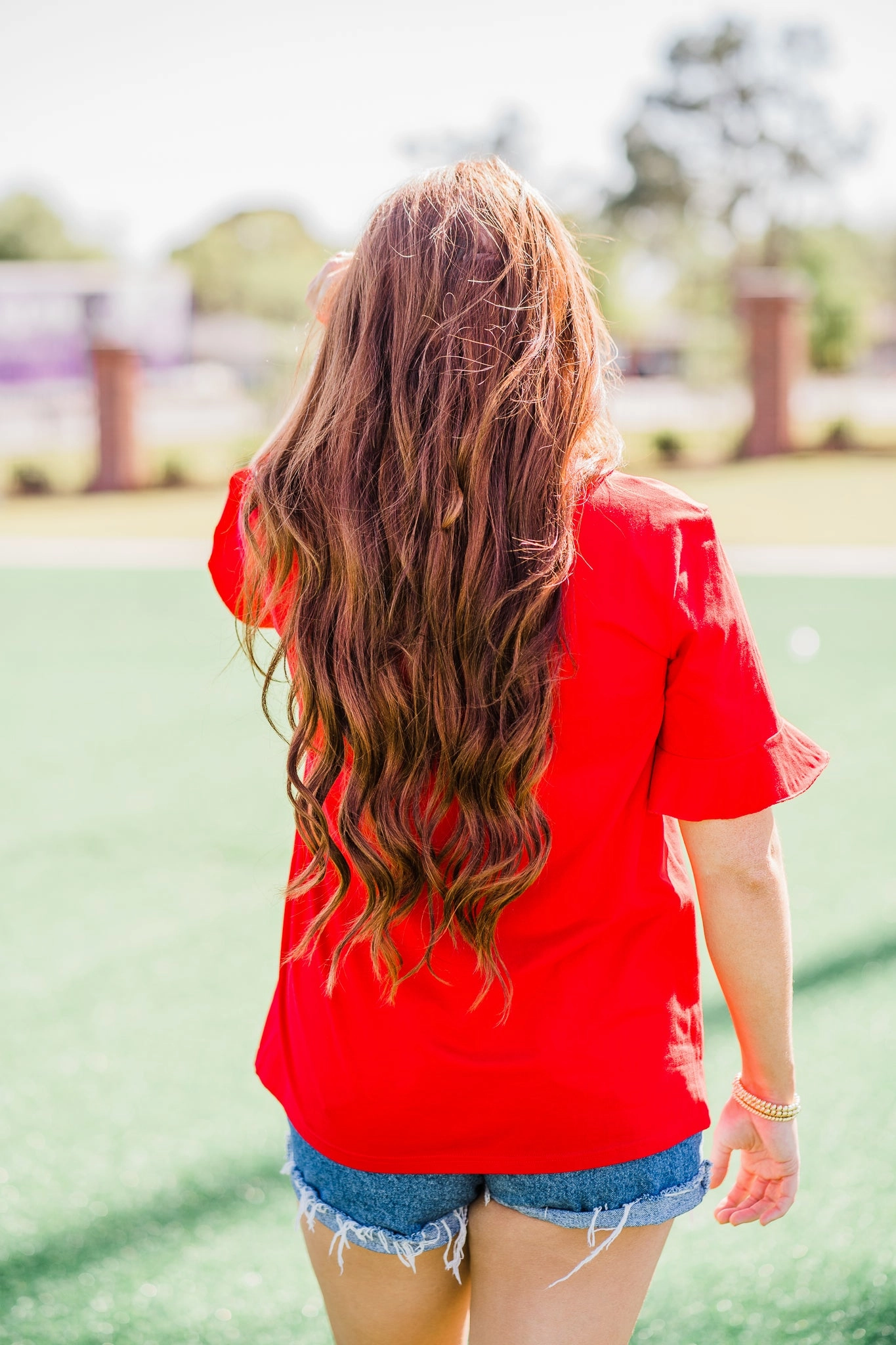 Relaxed Silhouette Red & Black Game Day Spirit Tee by Layerz