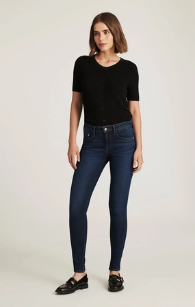 Sanded Seam Comfort Weighted Hemline ADRIANA SKINNY IN DARK SUPERSOFT