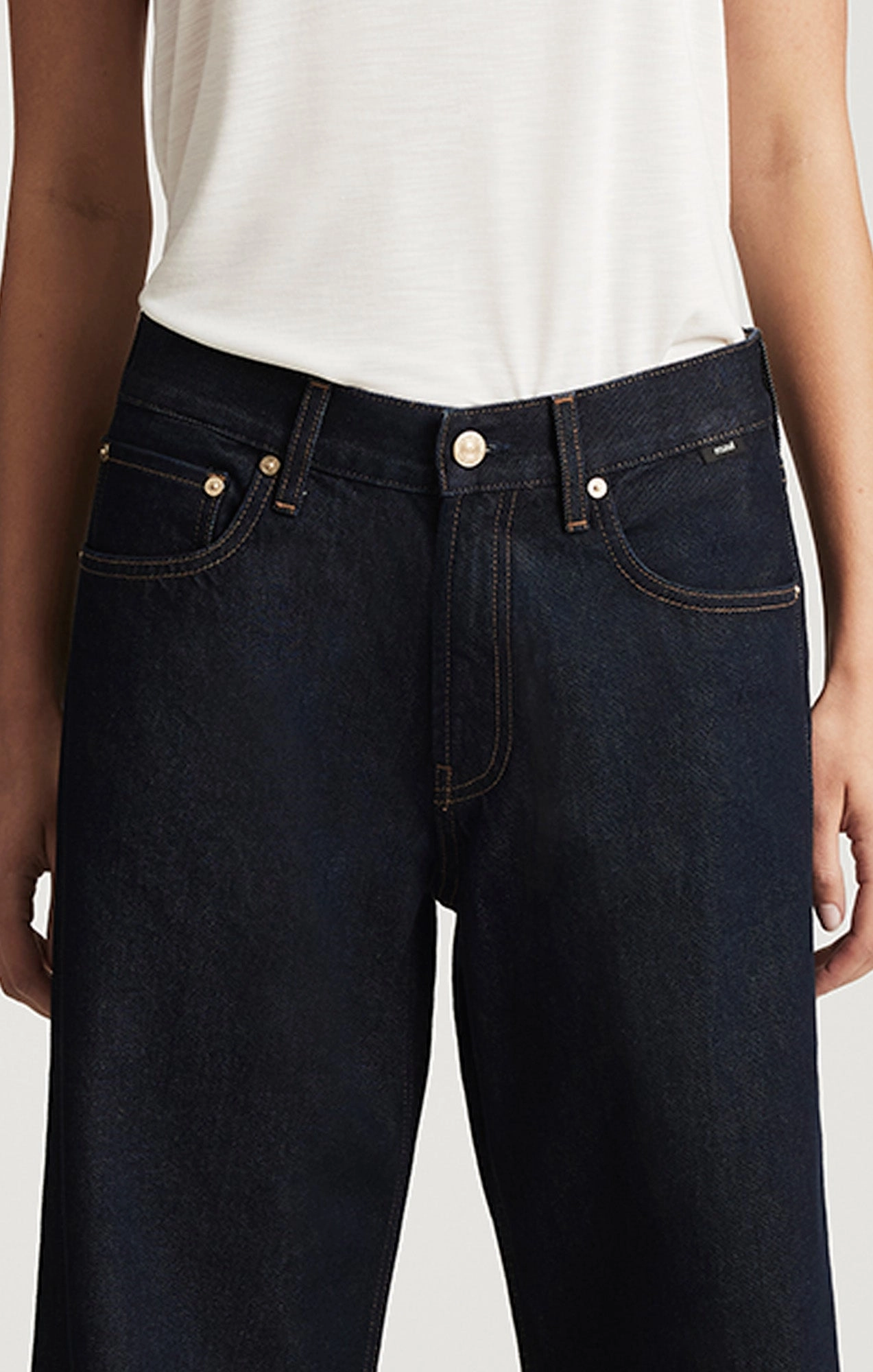 Reinforced Belt Loops SANDY WIDE LEG IN RINSE CLASSIC DENIM