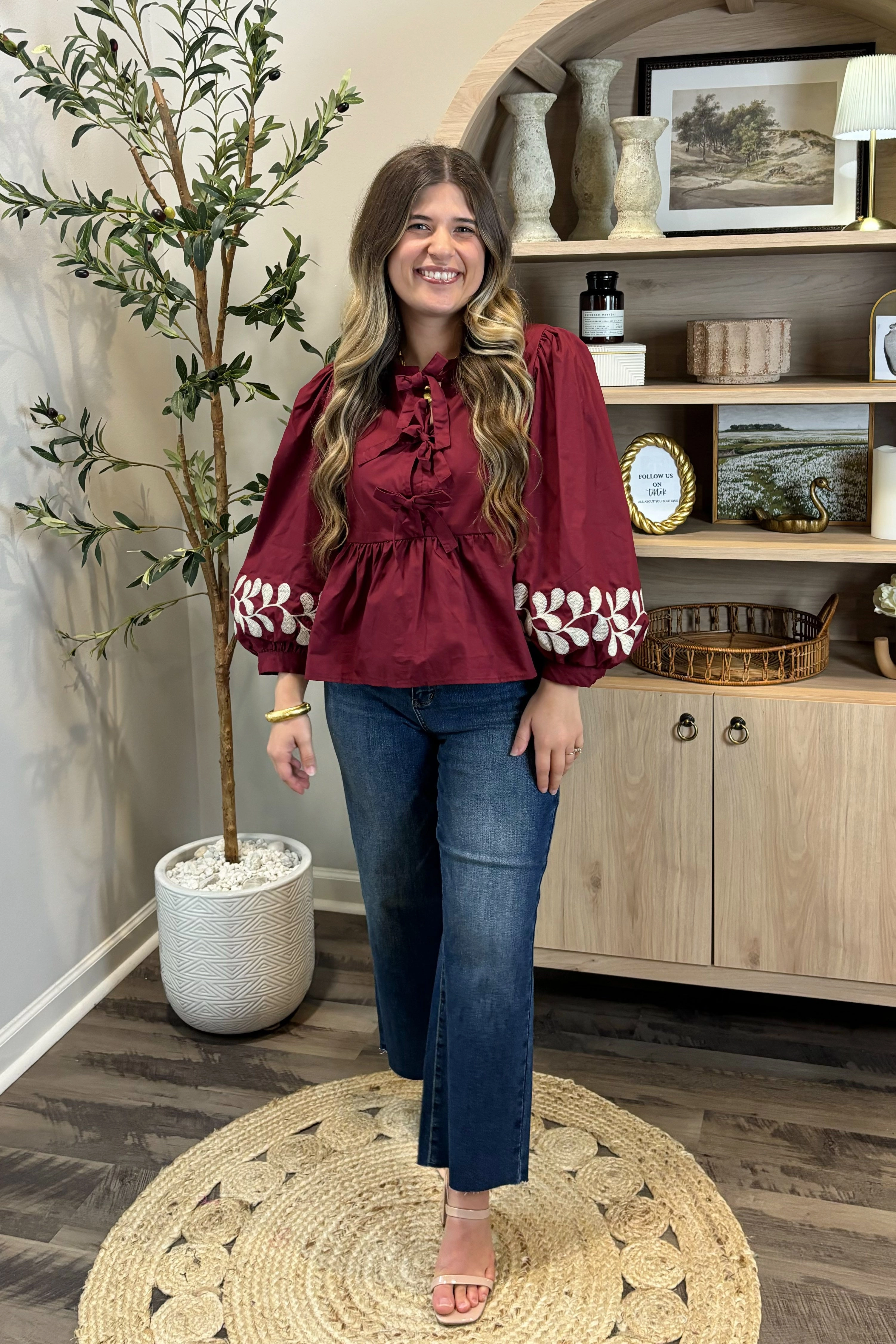 Double Layered Hem Enchanted Evening Embroidered Top