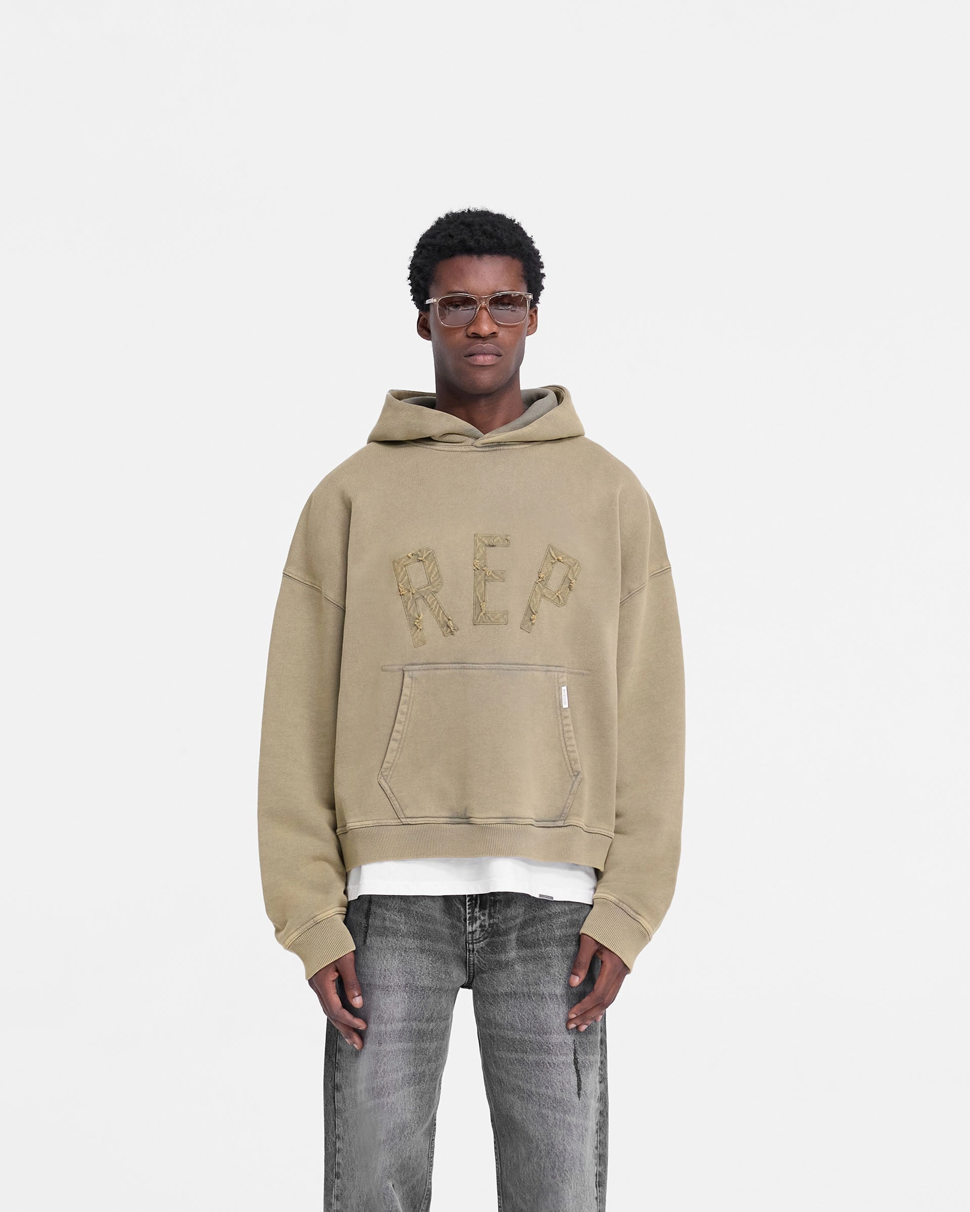 Anti Fade Technology Breathable Style Rep Applique Hoodie - Fawn