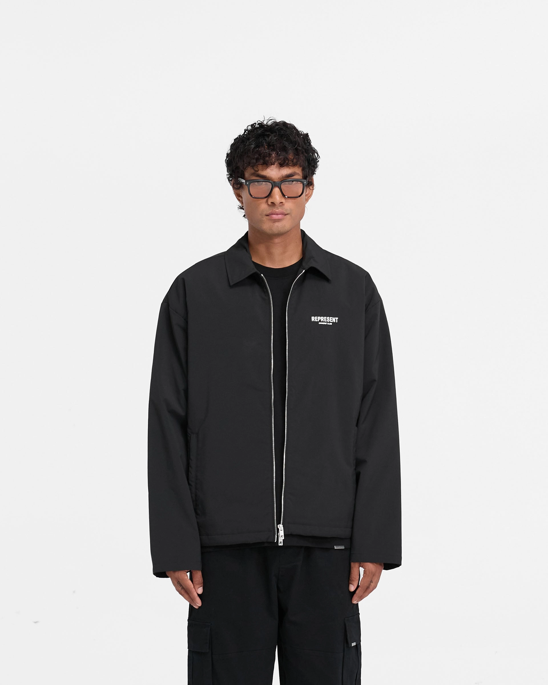 Represent Owners Club Coach Jacket - Black Quick Wear Fit Quick Release Buckle Mechanism
