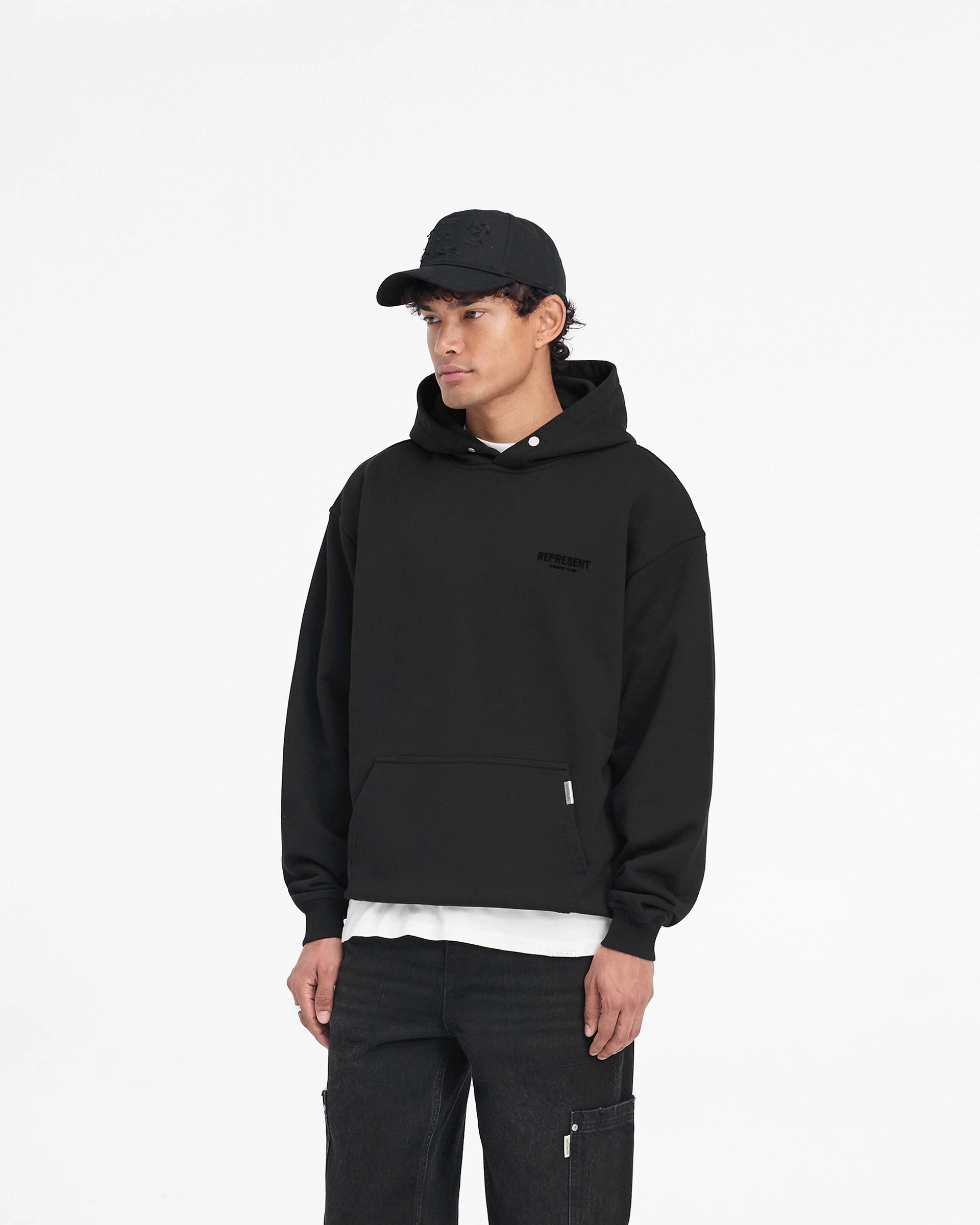 Represent Owners Club Flocked Hoodie - Black Breathable Comfort