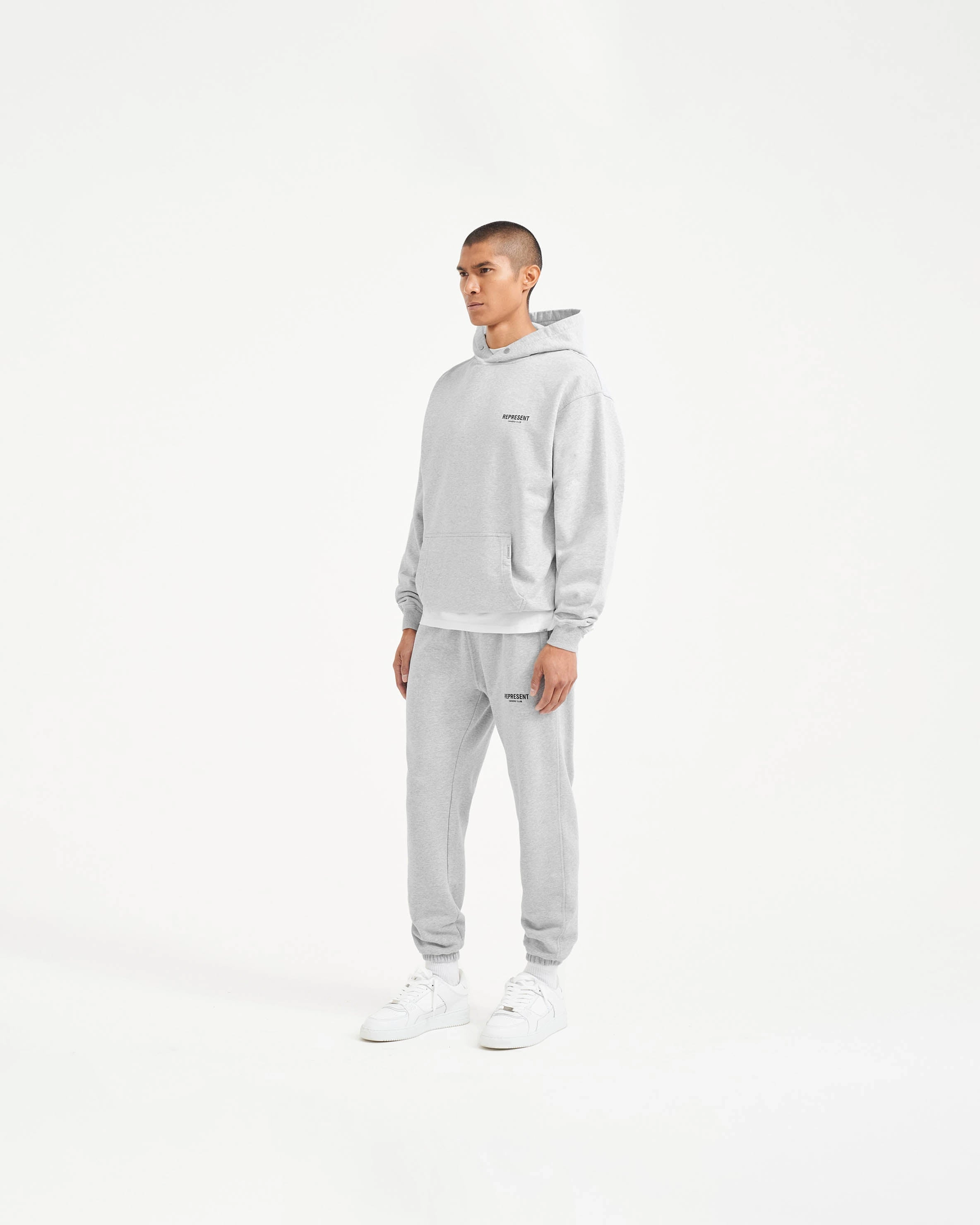 Represent Owners Club Hoodie - Ash Grey Roomy Pockets Fit Flex