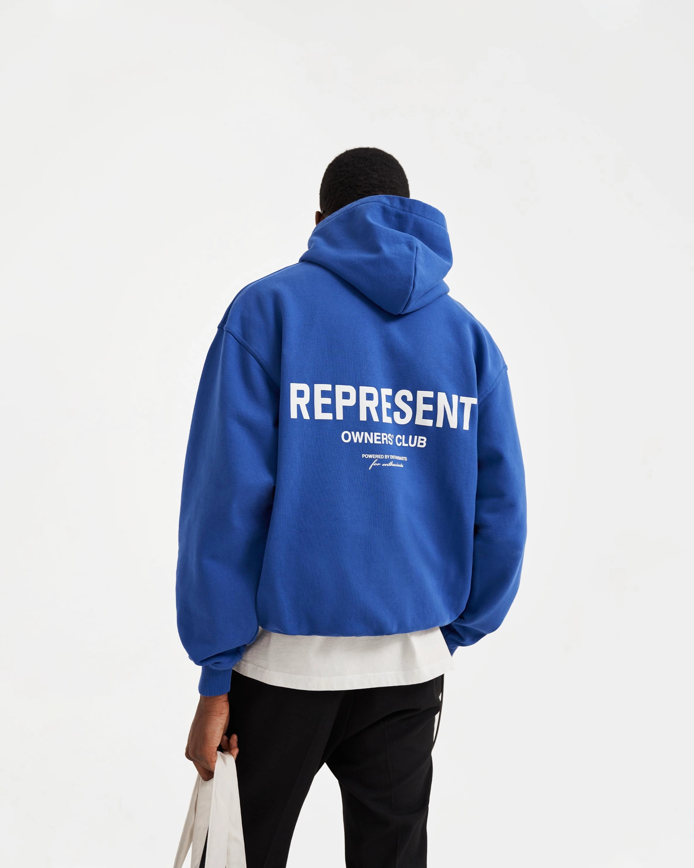 Represent Owners Club Hoodie - Cobalt Ribbed Hem V-Neck
