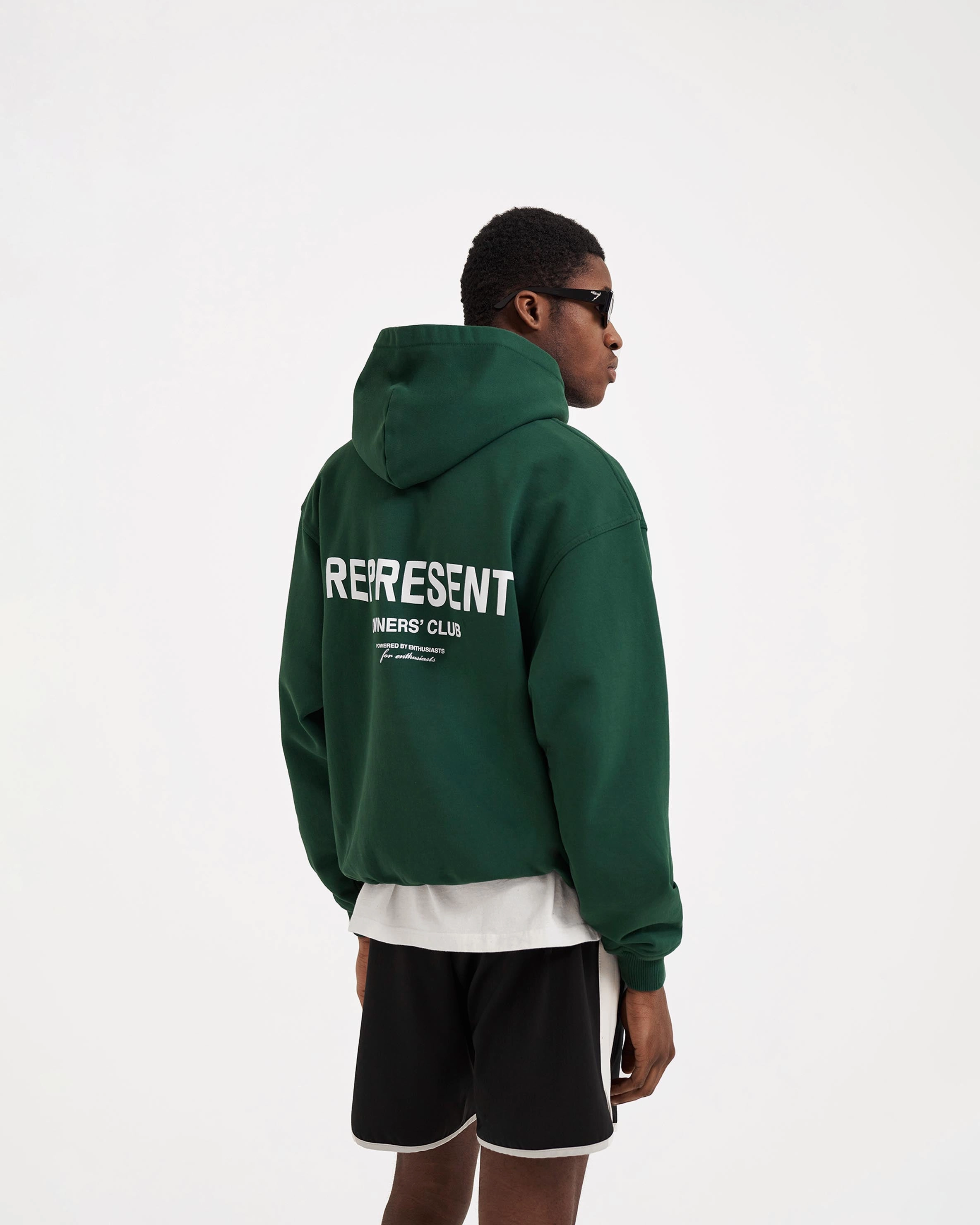 Stretch Comfort Classic Street Represent Owners Club Hoodie - Racing Green