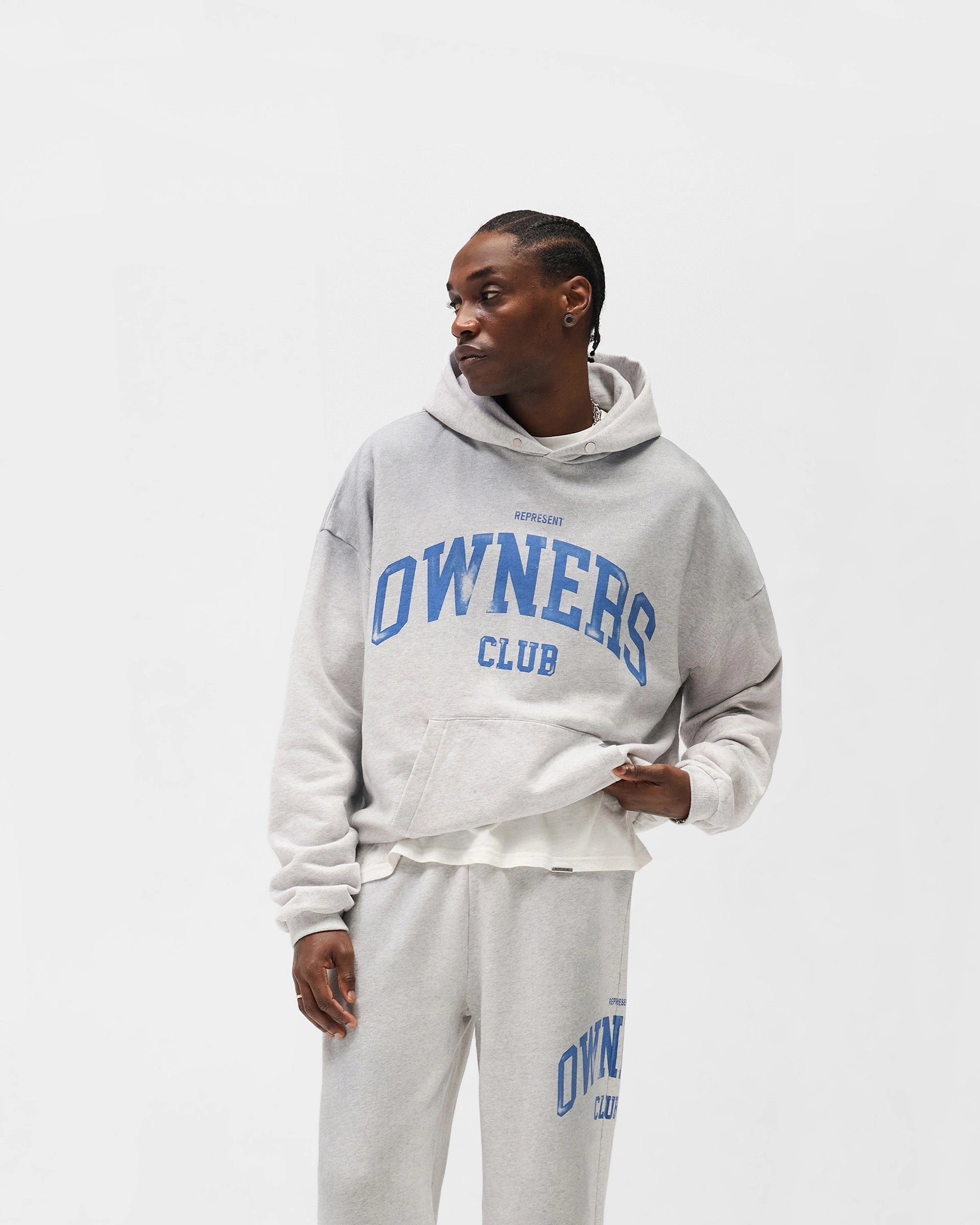 Relaxed Look Represent Owners Club Hoodie - Sprayed Ice Grey Marl