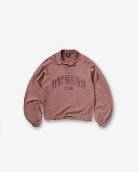 Represent Owners Club Rugby Polo - Smoked Rose Smart Pick Drop Shoulder Cut