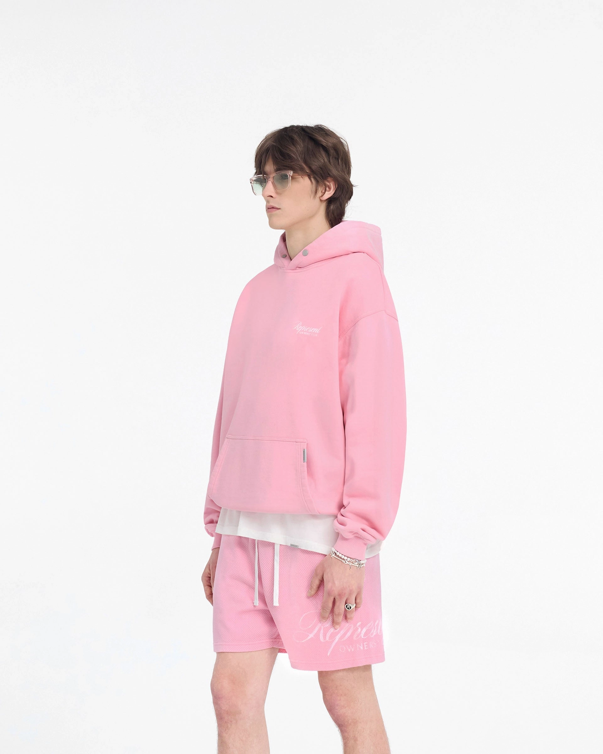 Represent Owners Club Script Hoodie - Pink Flex Fit