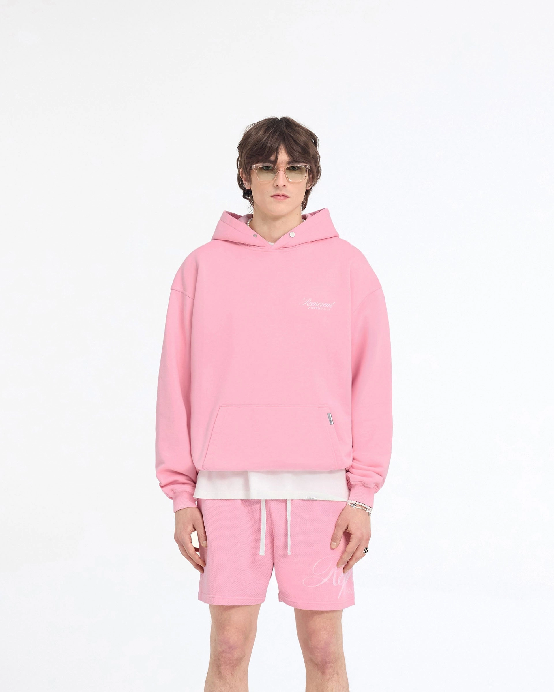 Represent Owners Club Script Hoodie - Pink friends gathering
