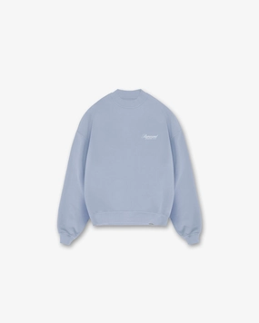 Represent Owners Club Script Sweater - Dusty Blue Rolled Cuffs