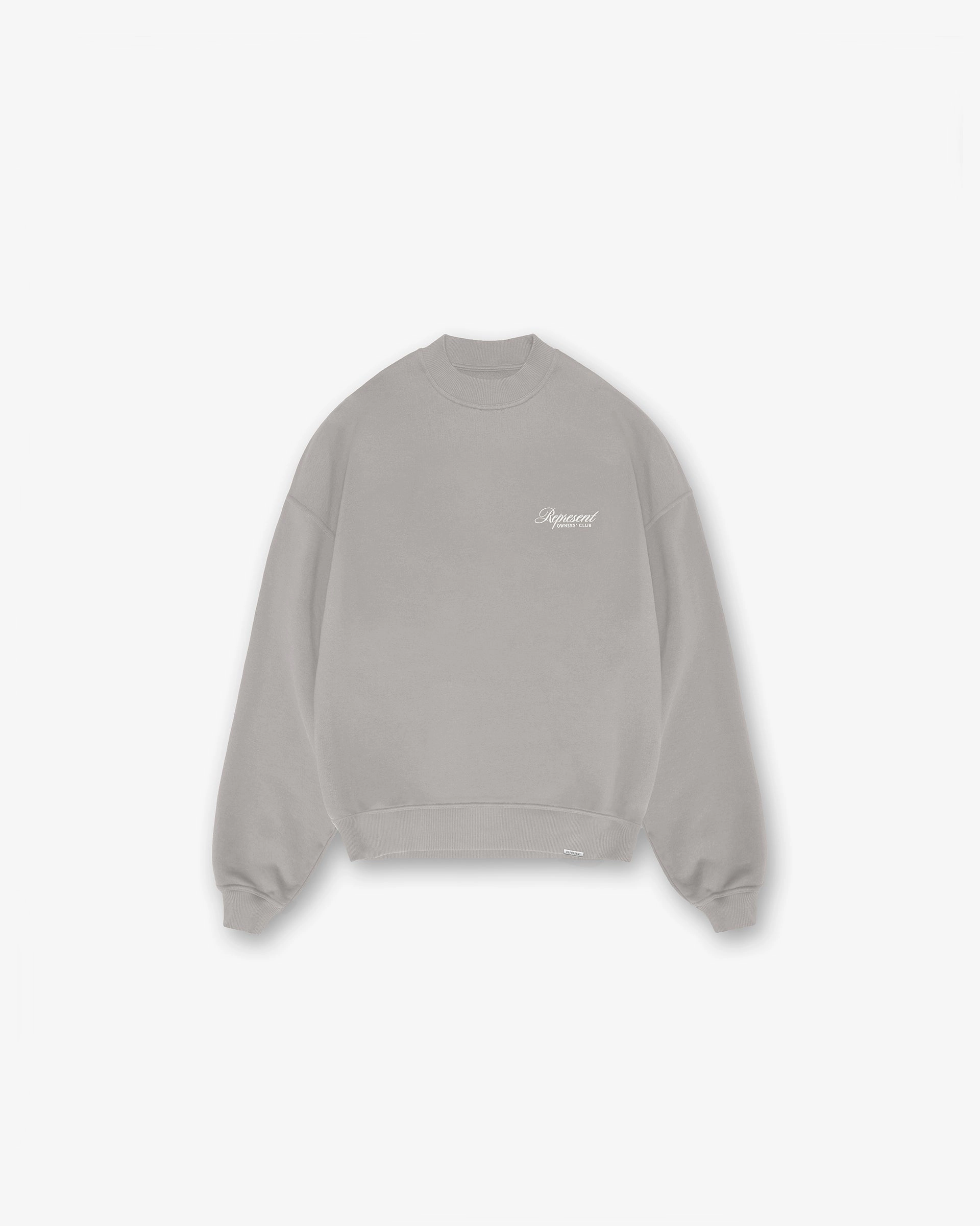 Represent Owners Club Script Sweater - Slate Airflow Optimized Brushed Inner