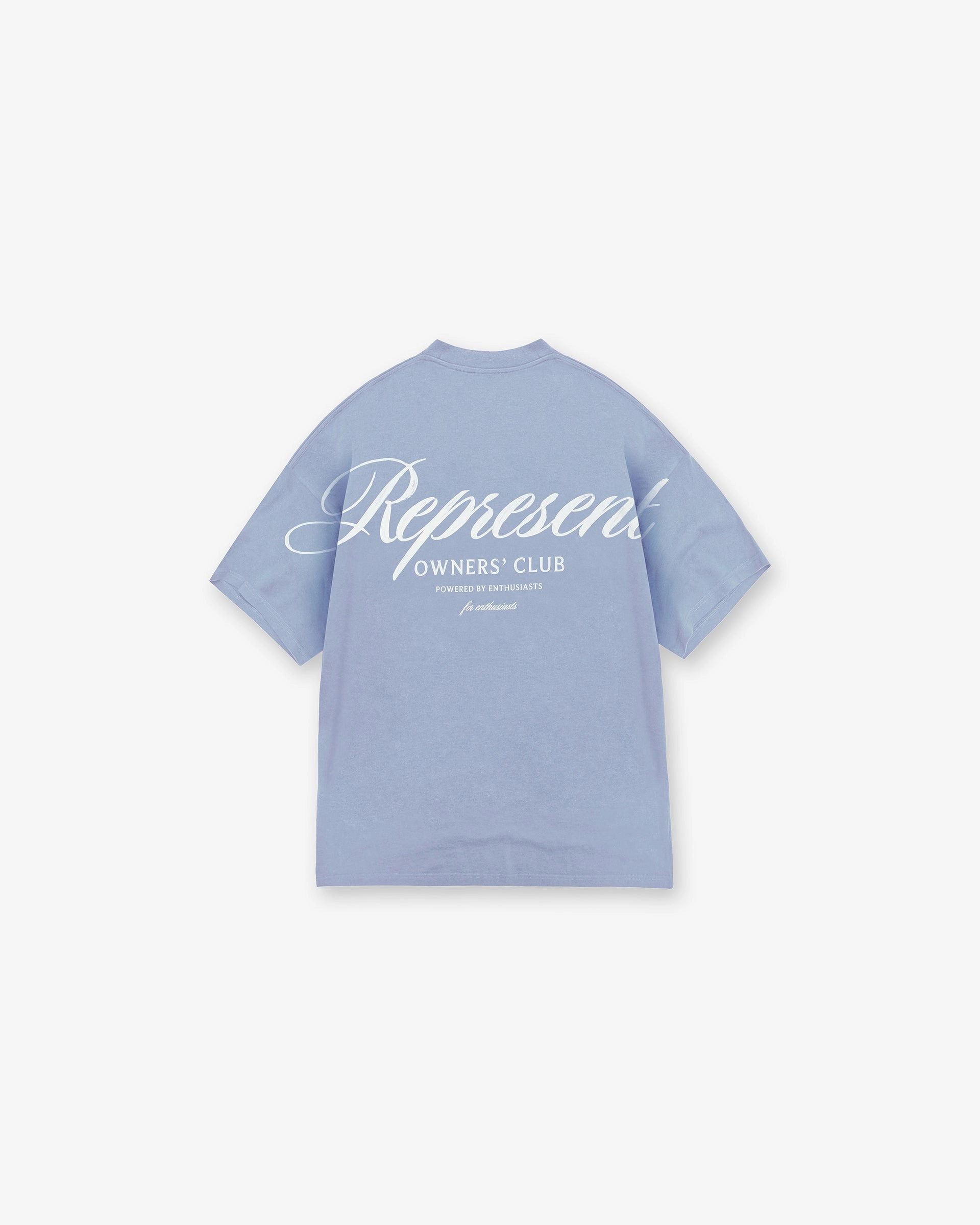 Everyday Layering Simple Wear Represent Owners Club Script T-Shirt - Dusty Blue
