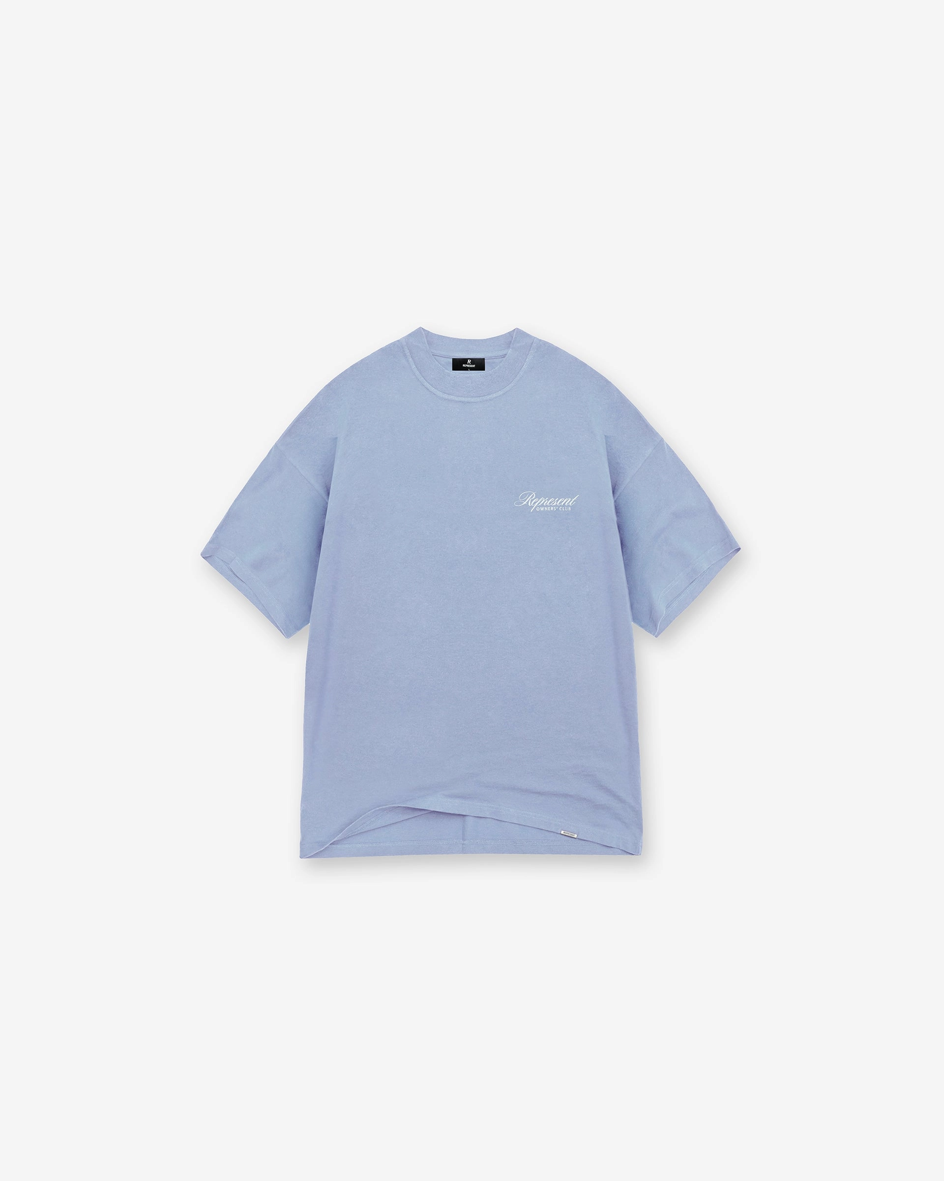 Represent Owners Club Script T-Shirt - Dusty Blue Ultra Soft Texture