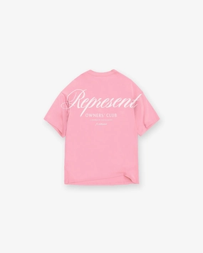Zero Waste Production Represent Owners Club Script T-Shirt - Pink