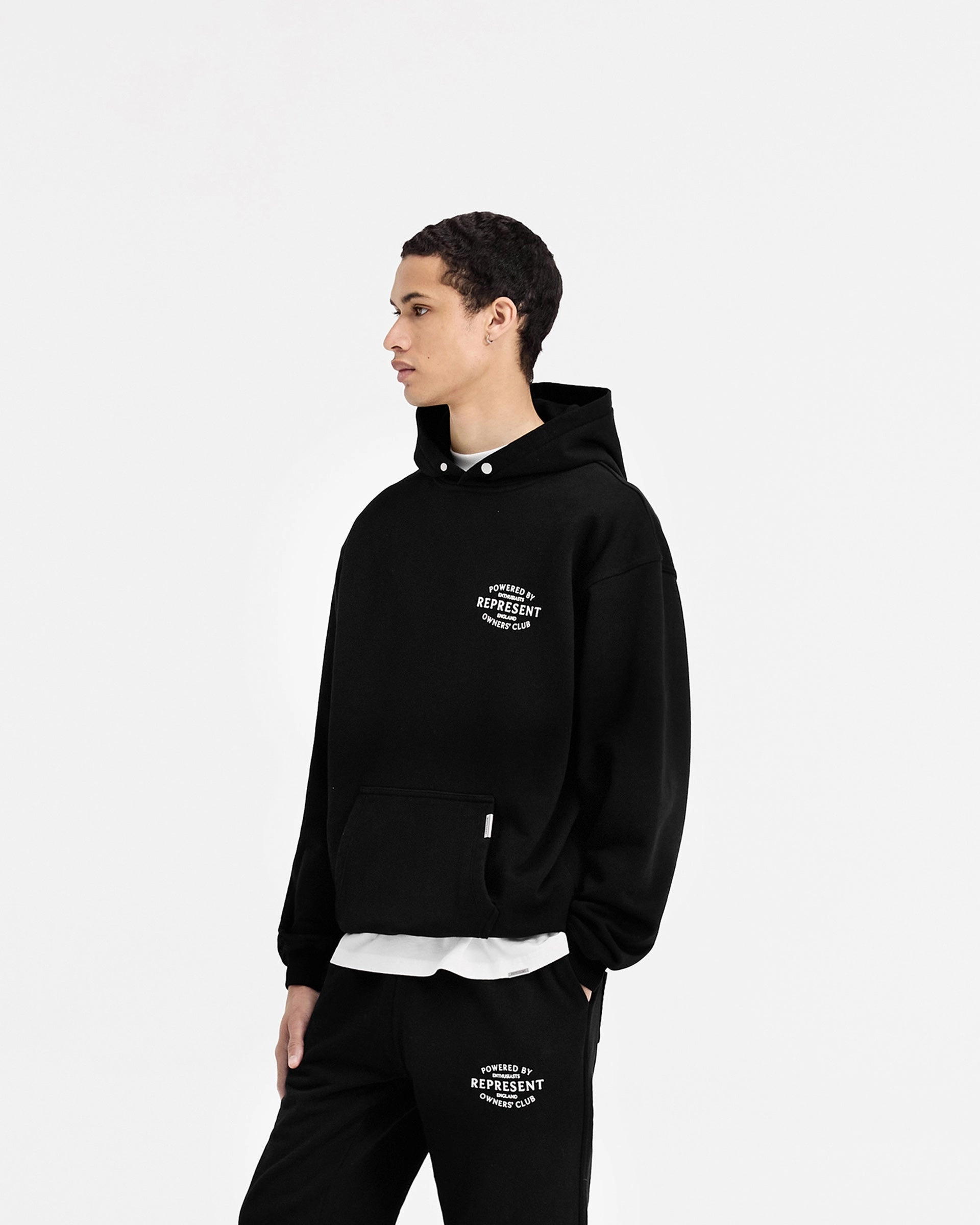 Represent Owners Club Stamp Hoodie - Jet Black Daily Uniform Flex Fit