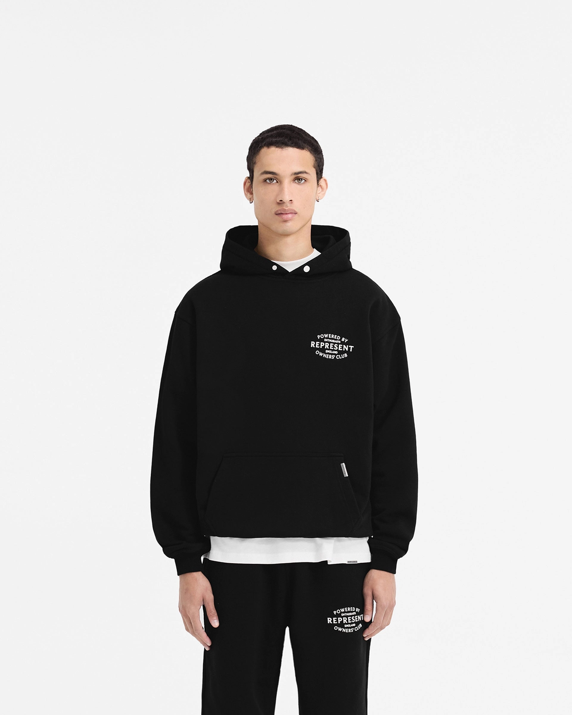 Represent Owners Club Stamp Hoodie - Jet Black Hippo like Mountain Wear