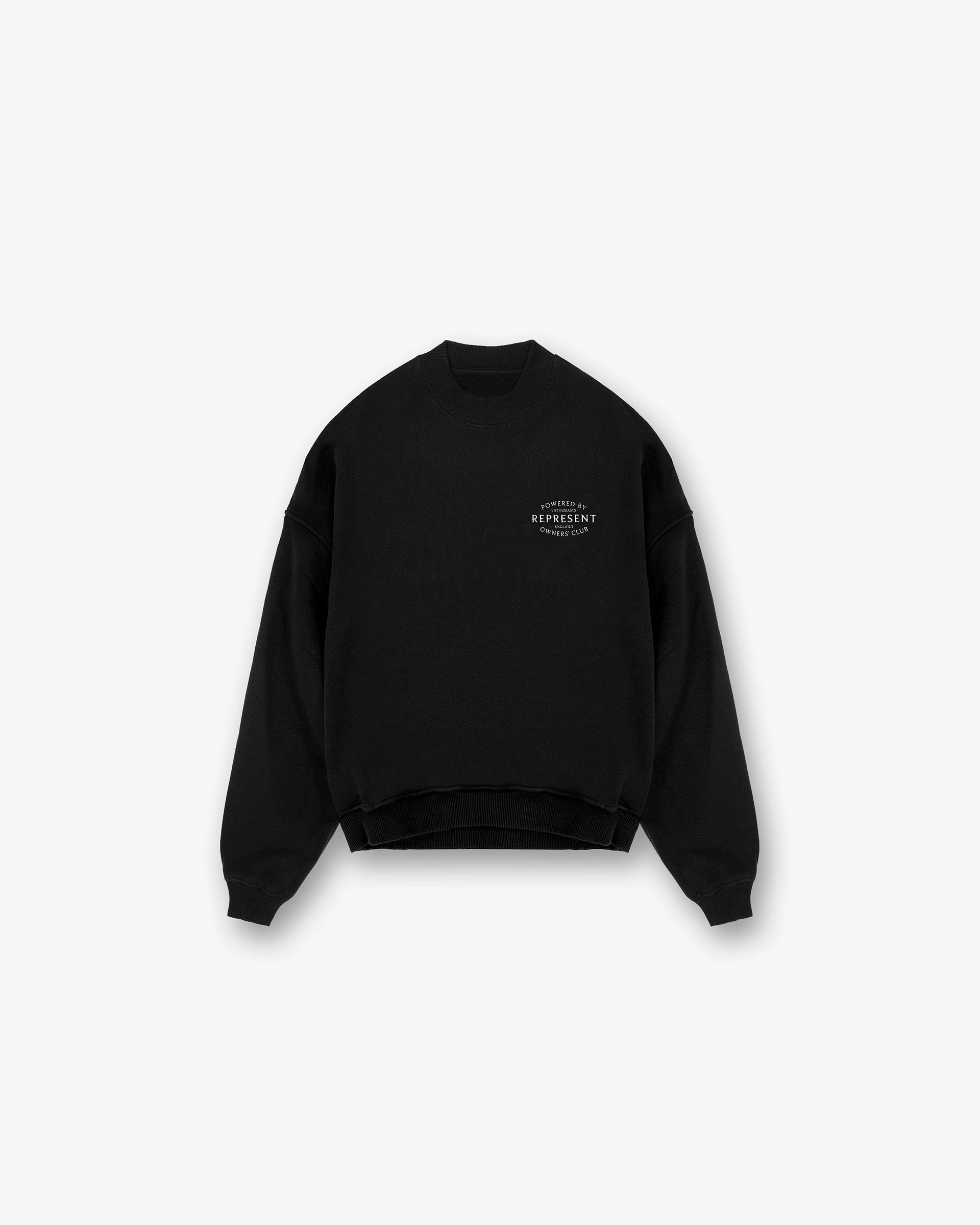 Represent Owners Club Stamp Sweater - Jet Black Anti Pilling Technology FadeResistant Yarn