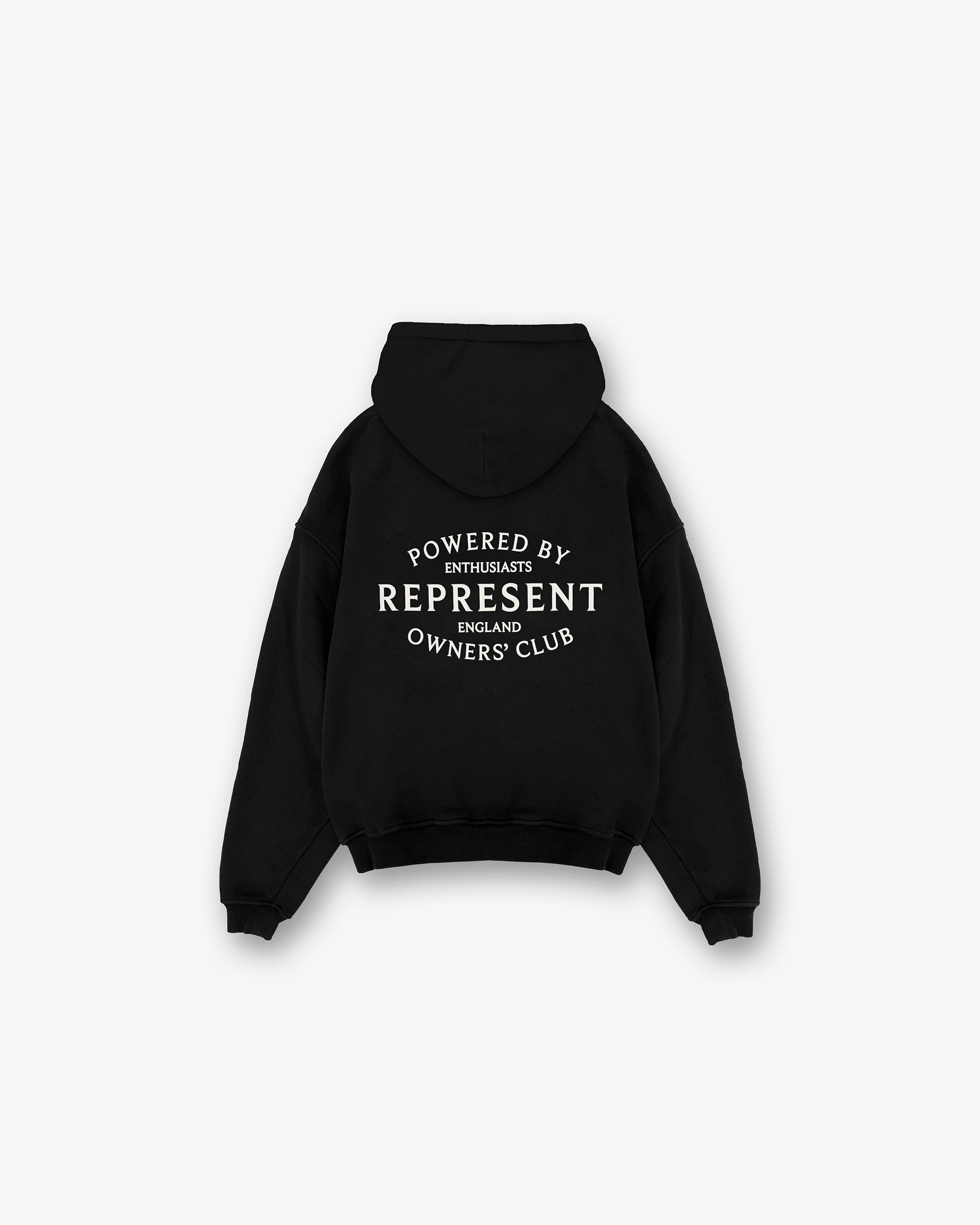 Rain Resistant Represent Owners Club Stamp Zip Up Hoodie - Jet Black
