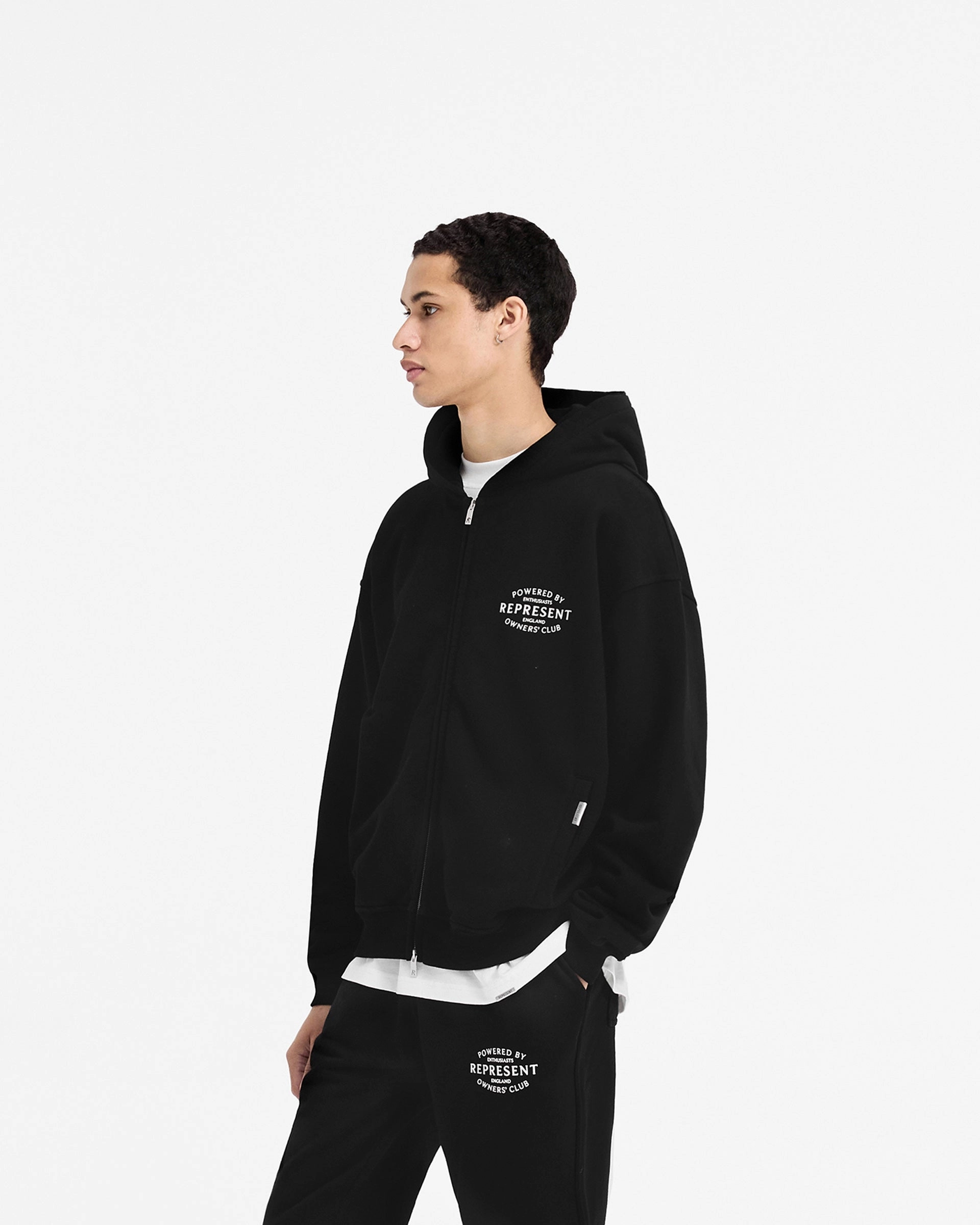 Versatile Piece Represent Owners Club Stamp Zip Up Hoodie - Jet Black