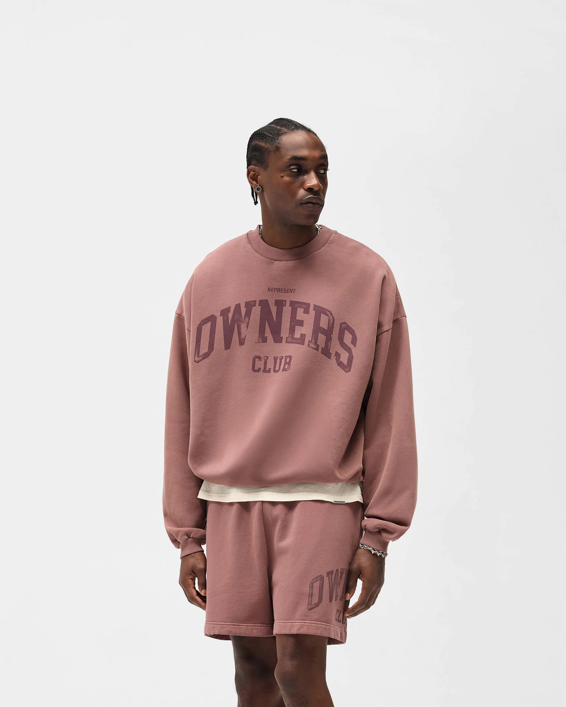Represent Owners Club Sweater - Smoked Rose Essential Layer Stay Soft