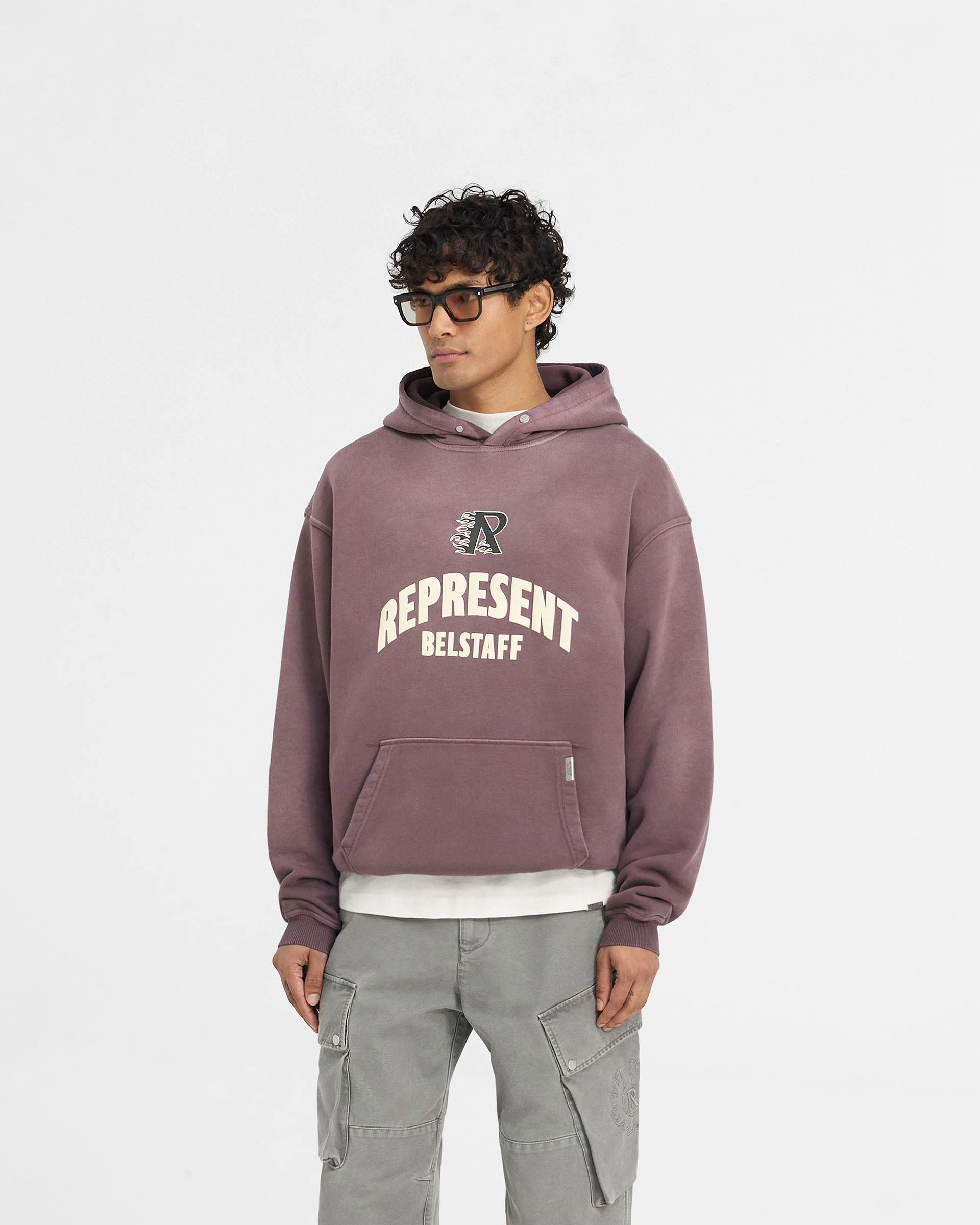 Represent X Belstaff Flame Phoenix Hoodie - Plum Jungle style