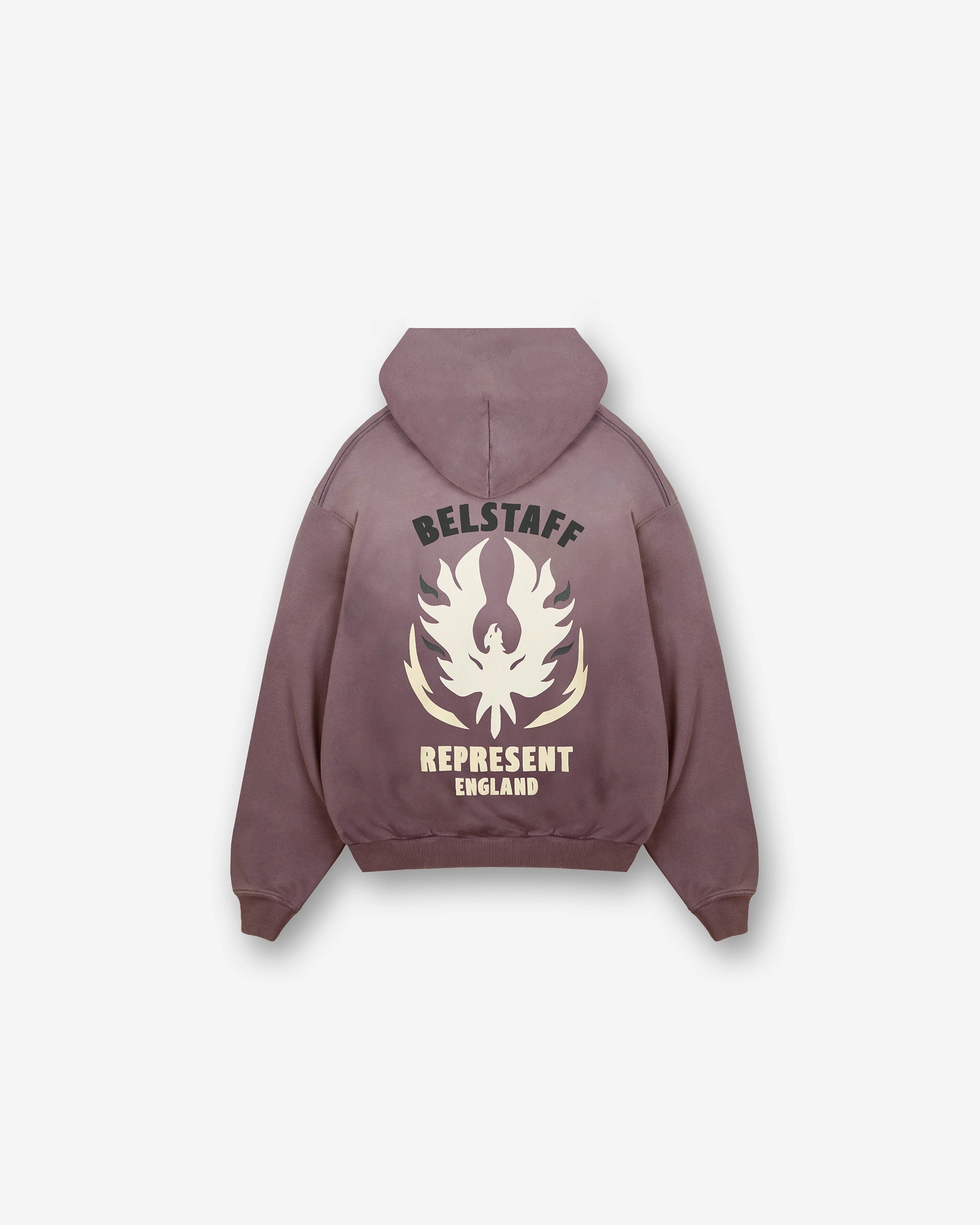 Represent X Belstaff Flame Phoenix Hoodie - Plum Stretch Fit Design